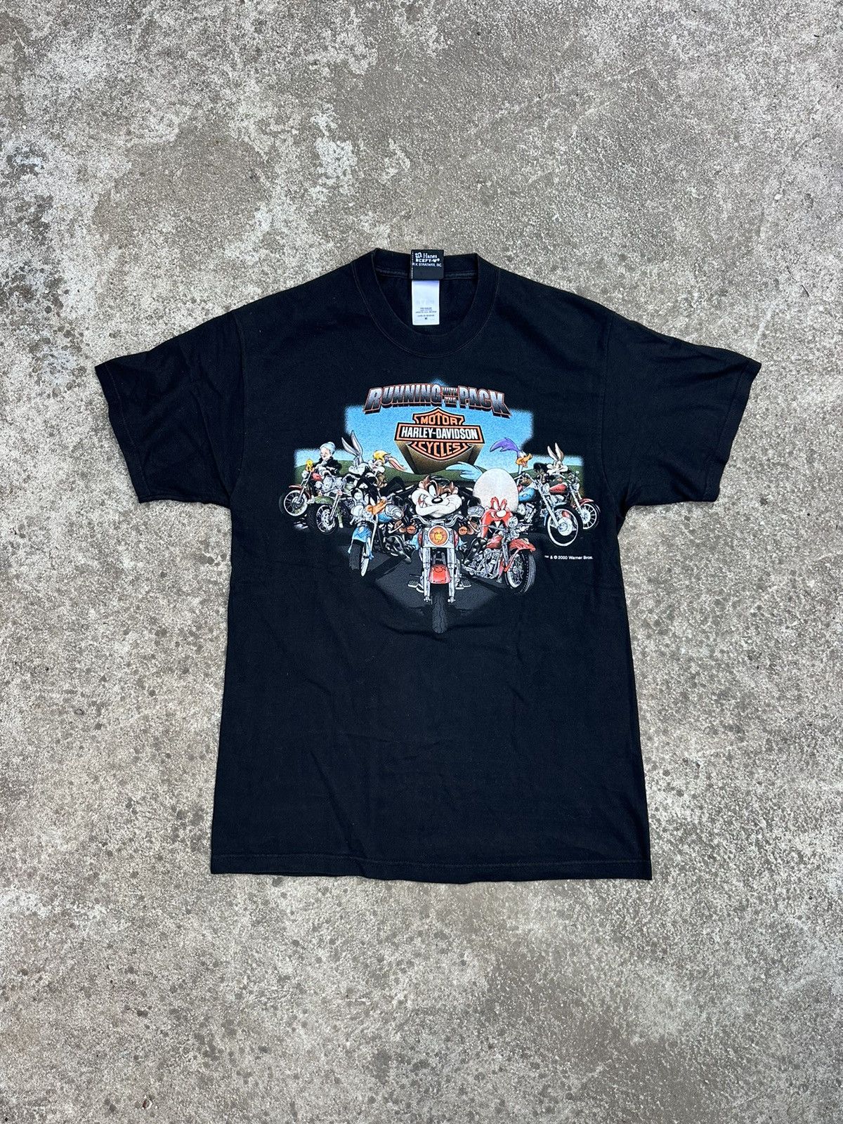 Harley Davidson x Warner Bros Tee T Shirt 2000 Vintage
