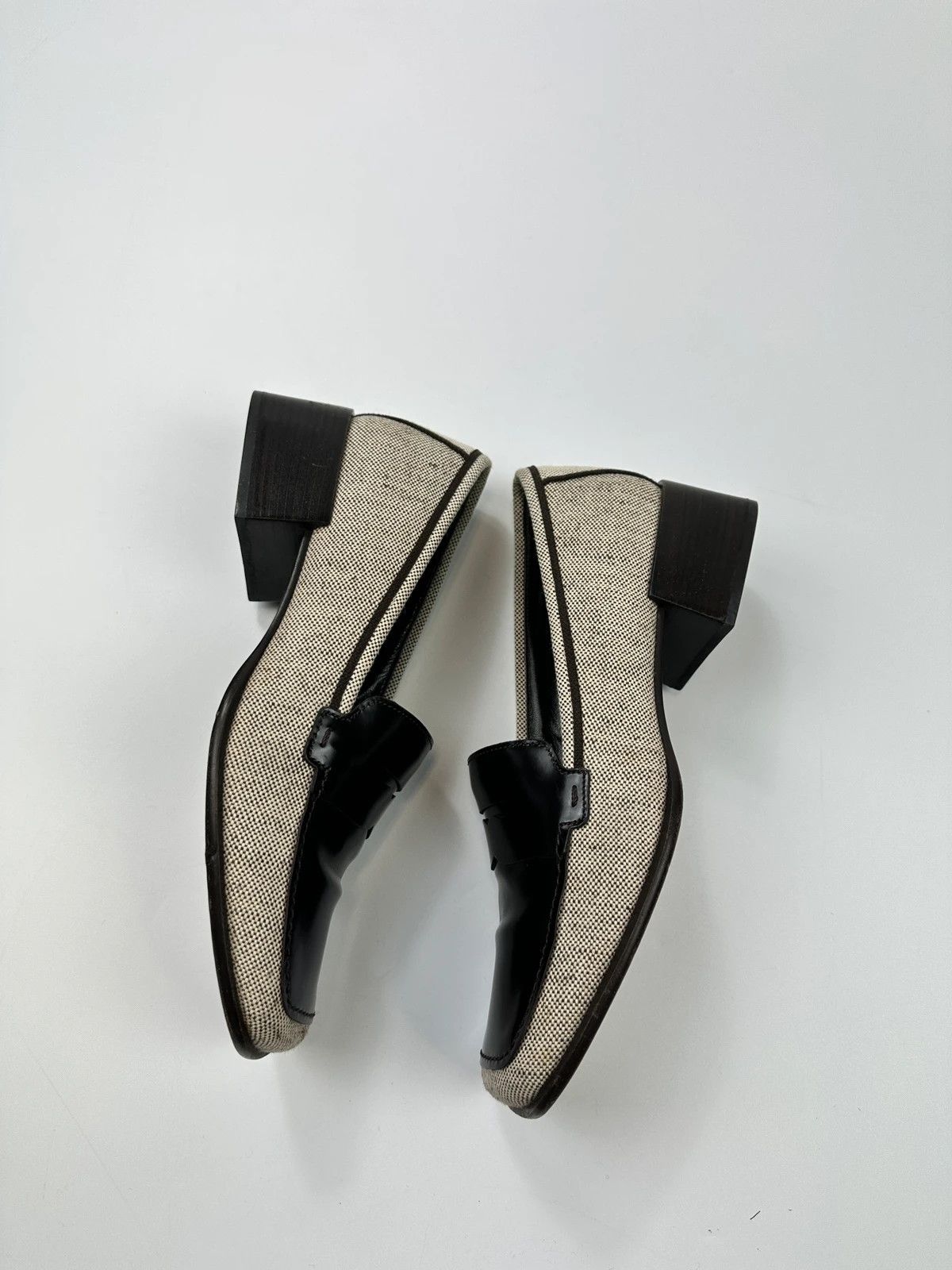 Prada Prada Milano SS1999 Linen & Leather Grey & Black Loafer Size US 9 / IT 39 - 7 Thumbnail