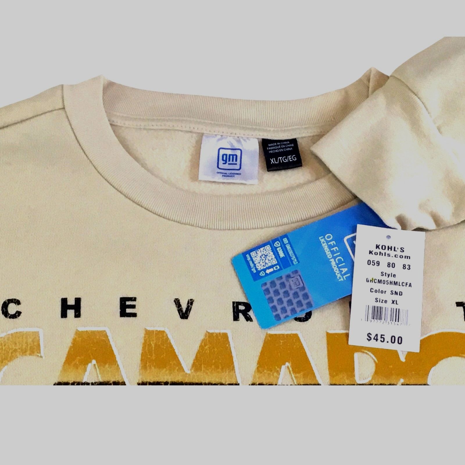 Other Chevrolet Camaro 1969 GM Brand Sweatshirt XL Tan NWT $45.00 Size US XL / EU 56 / 4 - 3 Thumbnail