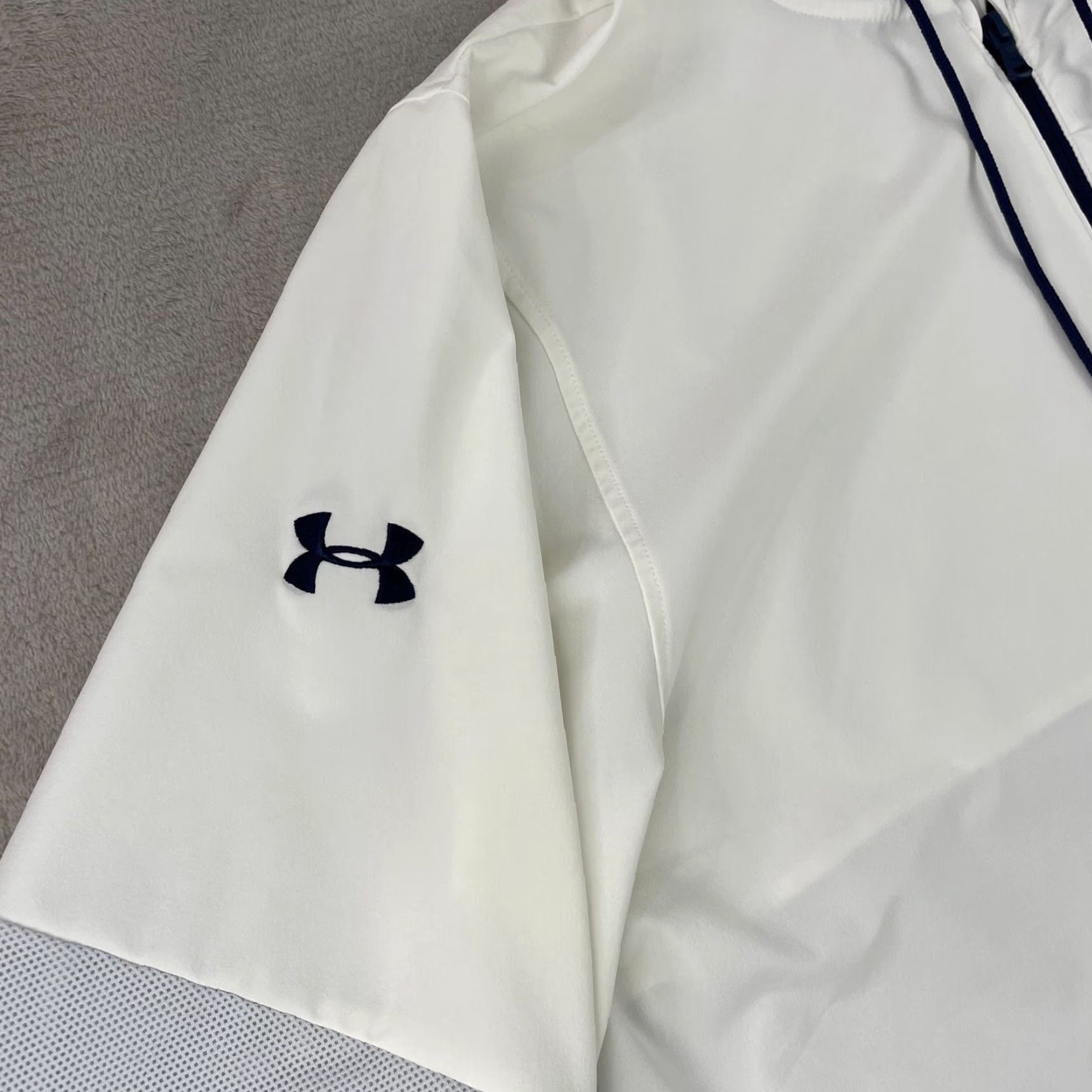 Under Armour Under Armour UA Squad Warm Up Jacket Men 2XL White ColorBlock Full Zip Hood Jacket Size US XXL / EU 58 / 5 - 5 Thumbnail