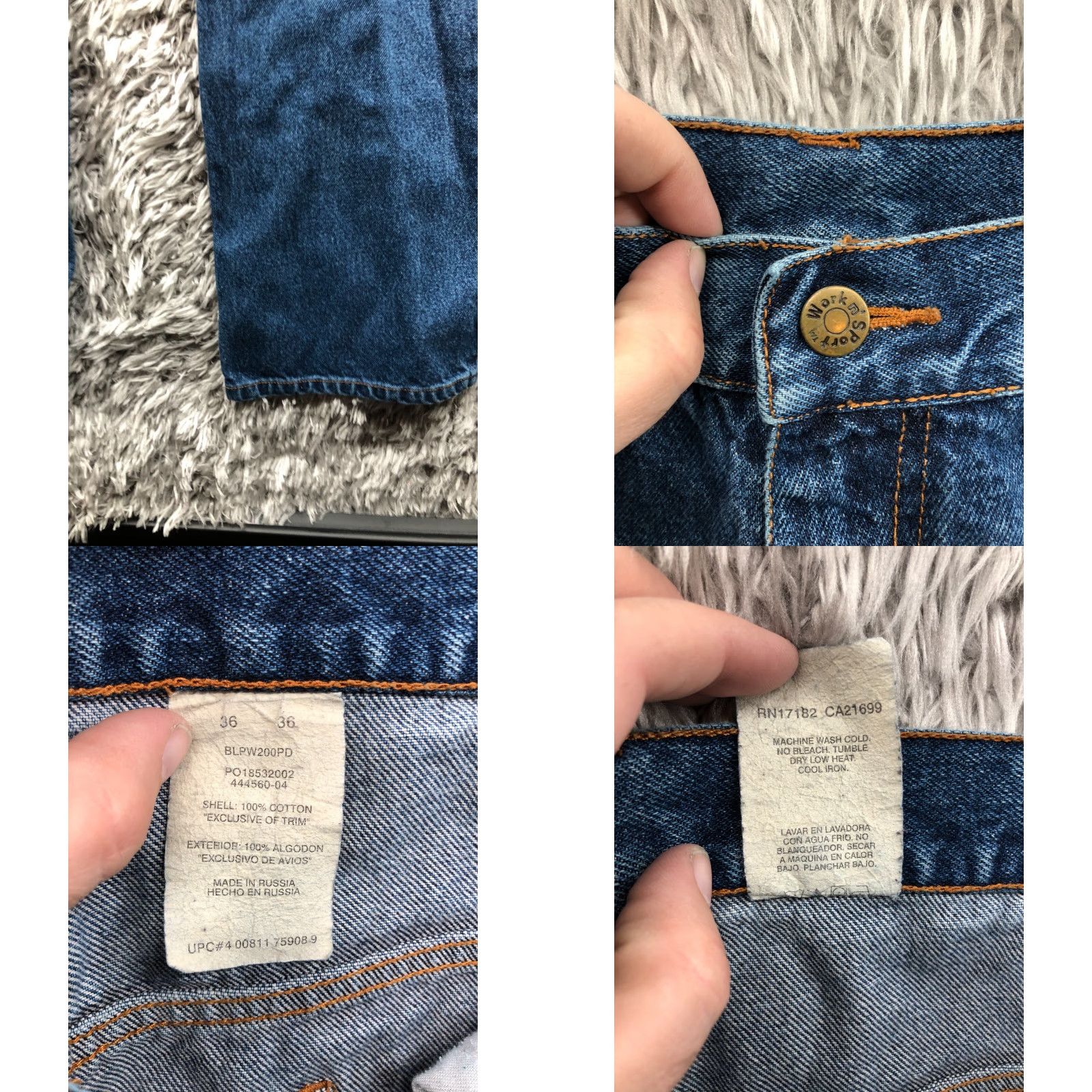Denime Work N Sport Jeans Mens Straight Leg 36 Dark Blue Denim City 5-Pocket Jeans Mens Size US 36 / EU 52 - 8 Thumbnail