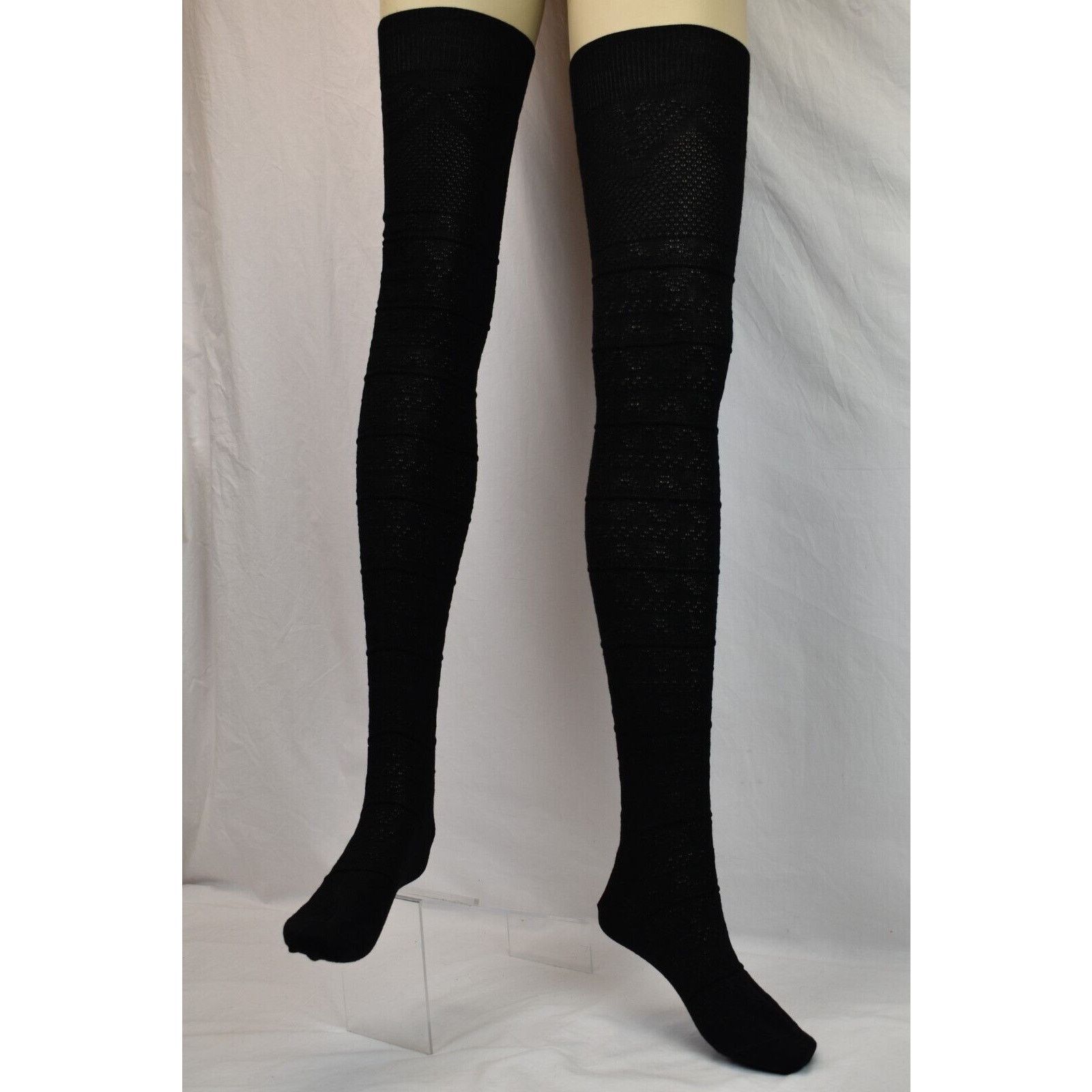 Miu Miu MIU MIU PRADA BLACK WOOL OTK BOOT LONG STOKINGS 3 L IT $725 Size ONE SIZE - 2 Thumbnail