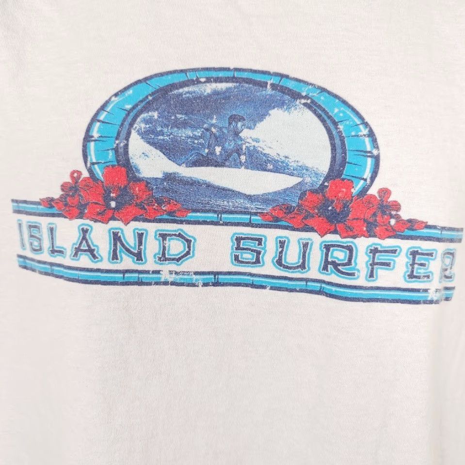 Delta VINTAGE Island Surfer T Shirt Mens Size Medium White Delta Hawaii Y2K Hawaiian Travel Surf Hang Loose Hawaii Destination Tourism Surf Womens? Wait No. Size US M / EU 48-50 / 2 - 3 Thumbnail