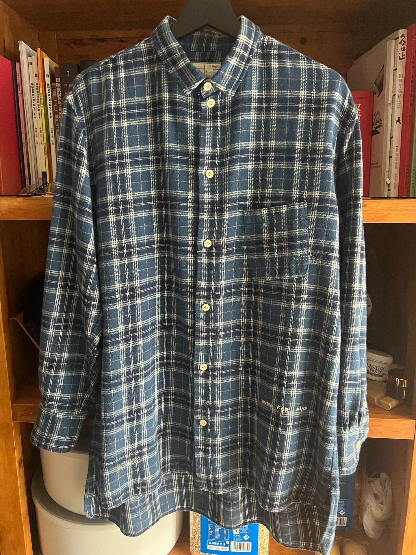 Porter Classic Porter Classic Indigo Check Long Shirt Size US M / EU 48-50 / 2 - 1 Thumbnail