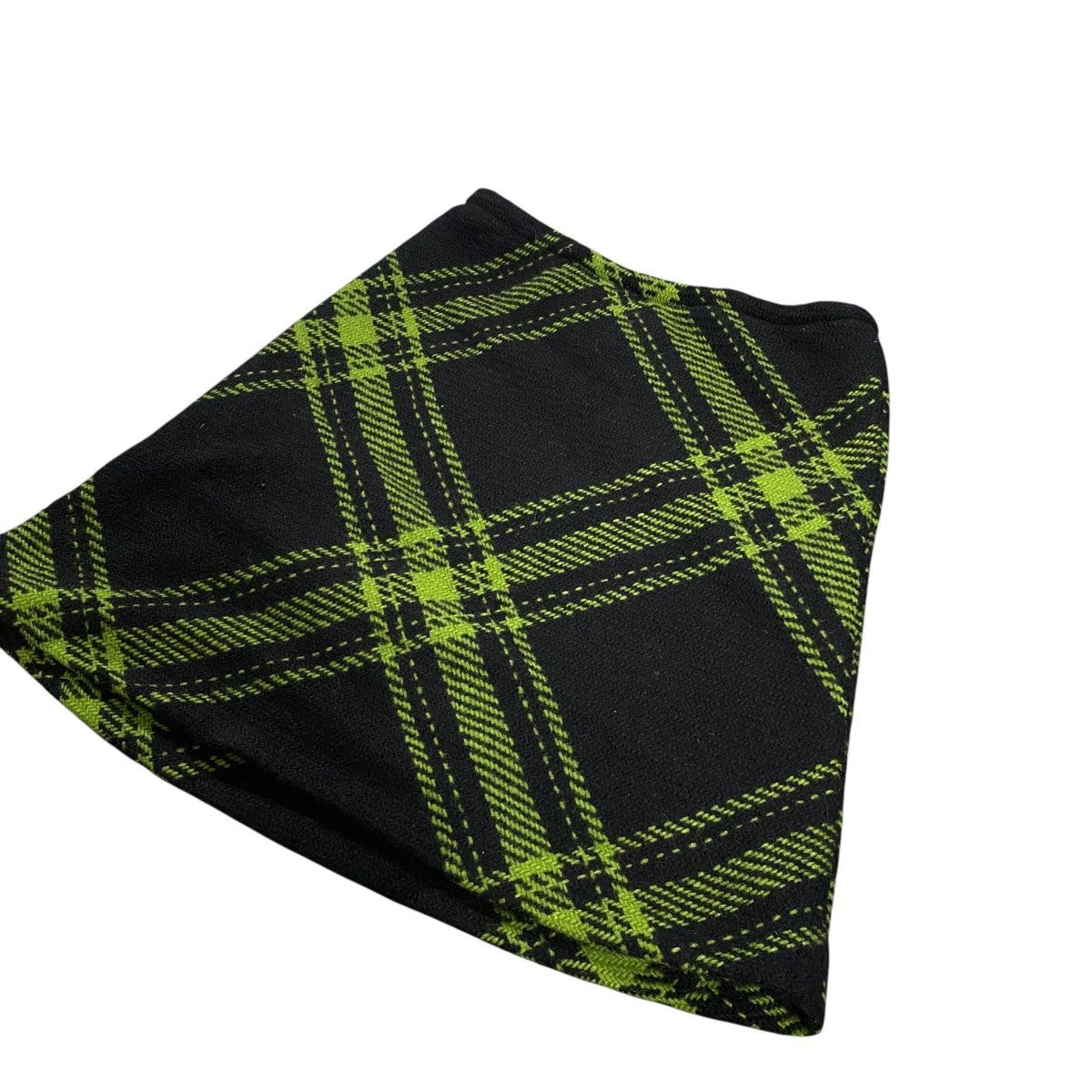 agnes b. Vintage Agnes B Wool Mini Skirt Size 36 Black/Green Colour Size 26" / US 2 / IT 38 - 2 Thumbnail