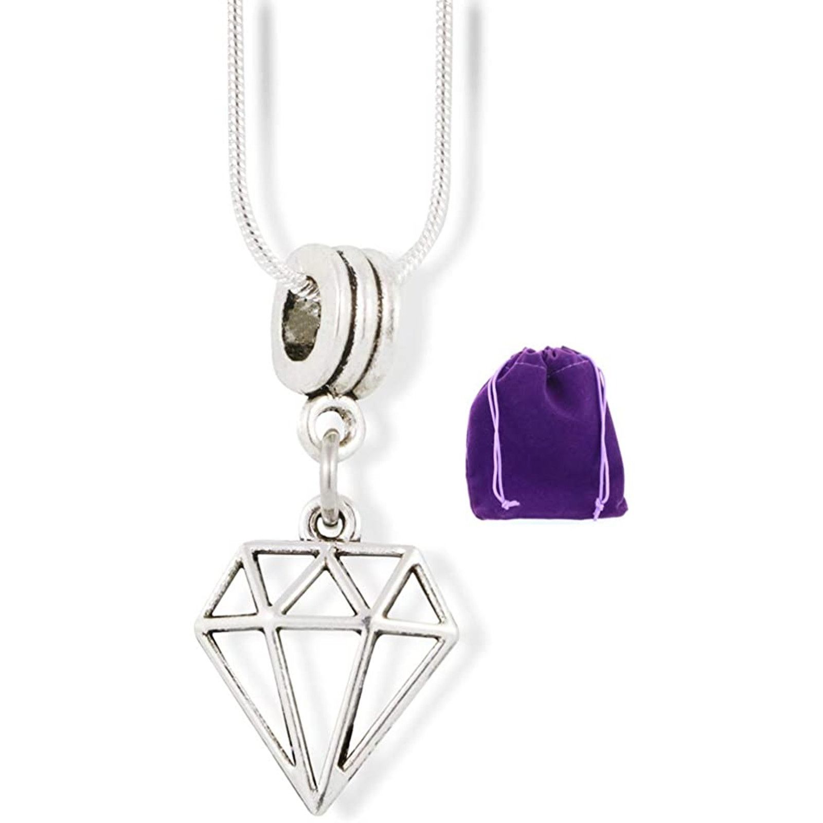 & Other Stories Geometric Diamond Charm Snake Chain Necklace Pendant Size ONE SIZE - 1 Thumbnail