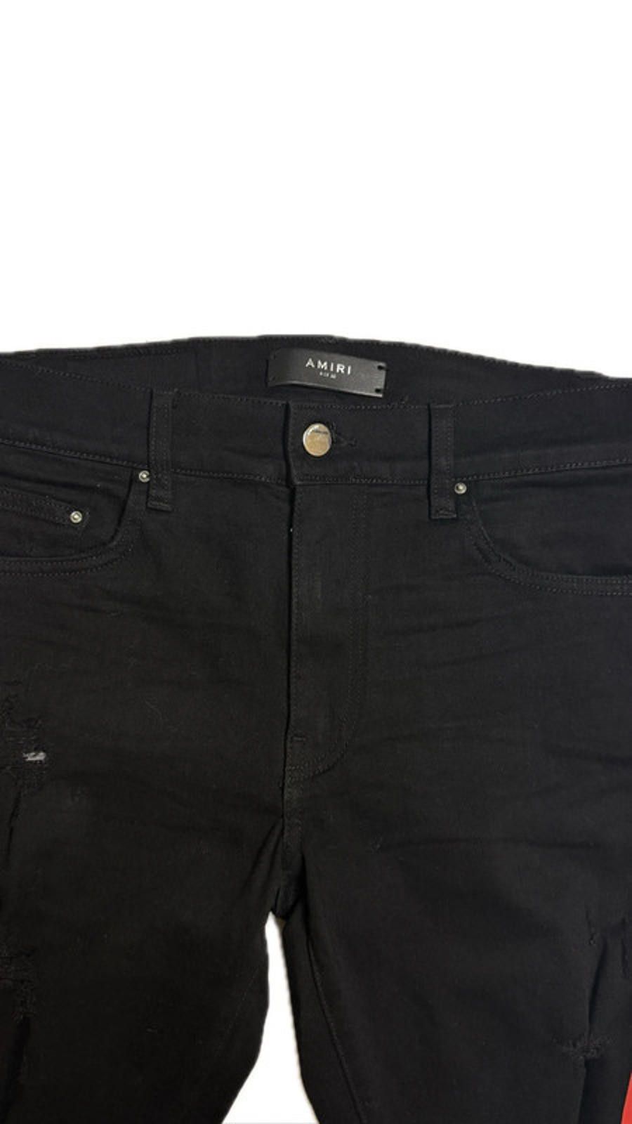 Amiri Amiri Red Track Black Jeans Size US 30 / EU 46 - 4 Thumbnail