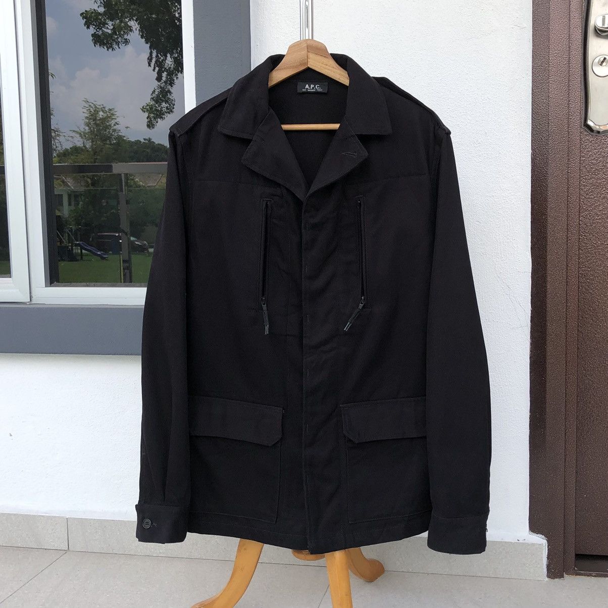 A.P.C. APC Men's Military Black Button Up Field Jacket Size US M / EU 48-50 / 2 - 3 Thumbnail