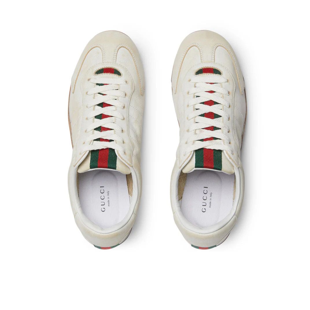Gucci GUCCI Shift $1050 White Leather Sneakers New & Authentic (Wo Size US 9 / IT 39 - 4 Thumbnail