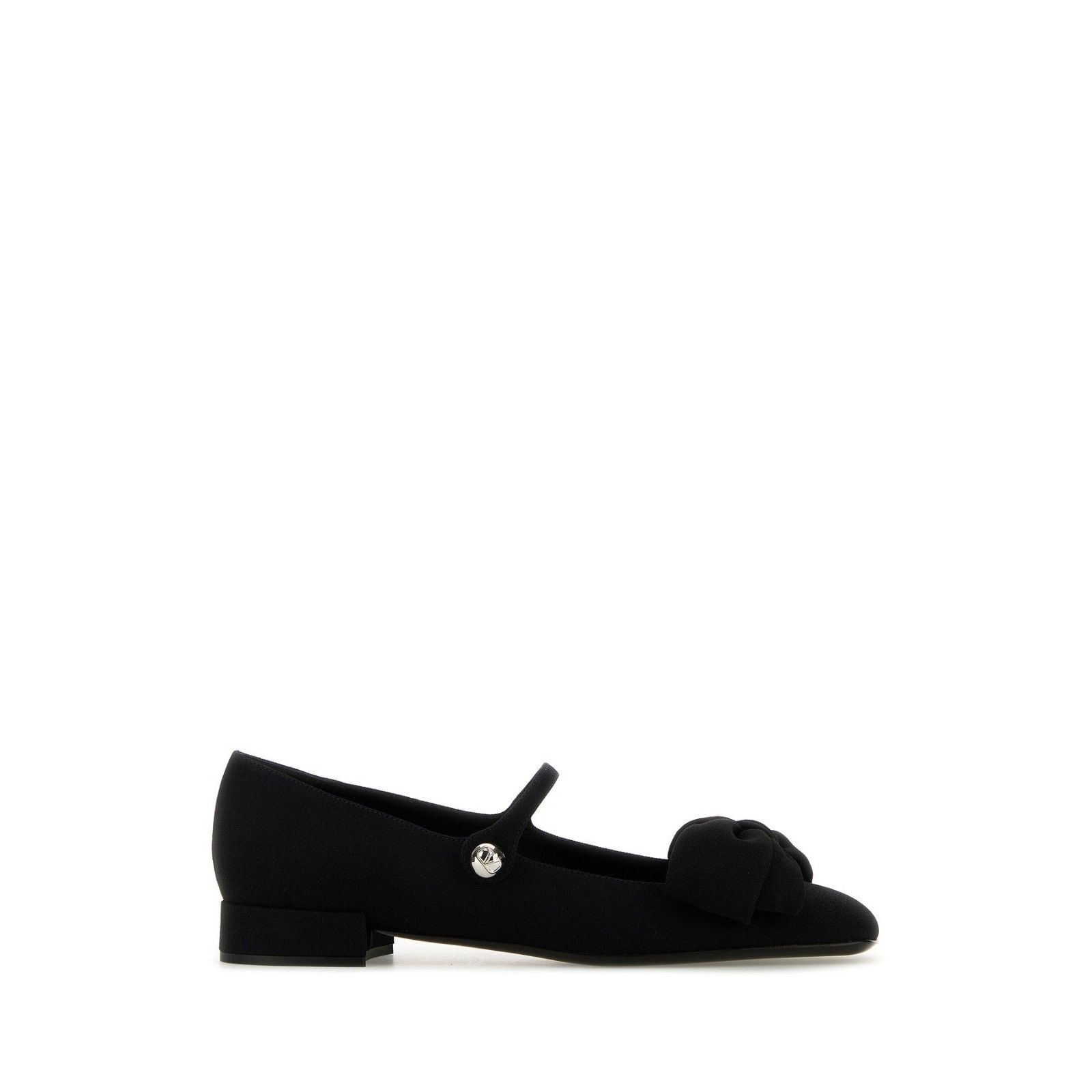 CHURCH'S Bowjane Bow Black Crepe Ballerina Flats New & Authe