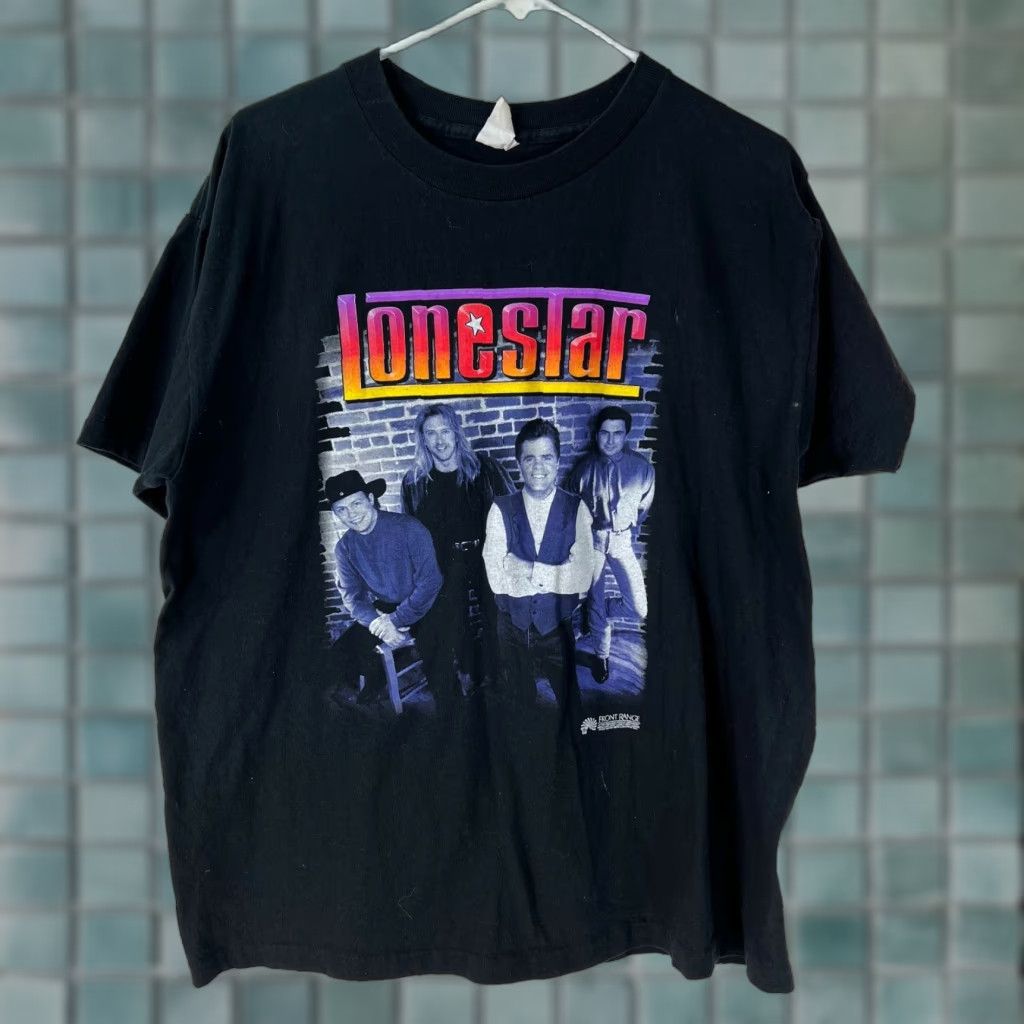 Vintage VINTAGE Front Range T Shirt Graphic Pullover Mens Black L US 90s Concert Theme Crew Neck Chest 23in Sleeve 26in Size US L / EU 52-54 / 3 - 1 Thumbnail