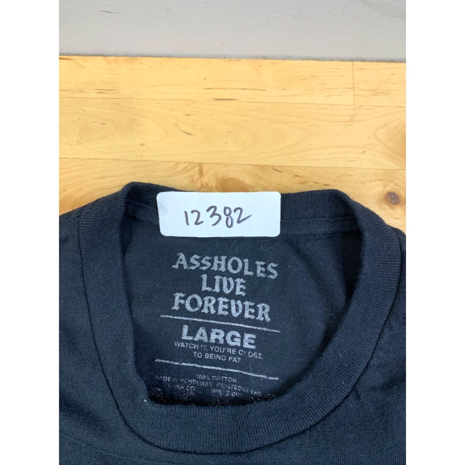 Olive A**holes Live Forever Shirt Mens L Black Graphic Print Short Sleeve Crew Neck Funny T-Shirt 12382 Size US L / EU 52-54 / 3 - 2 Thumbnail
