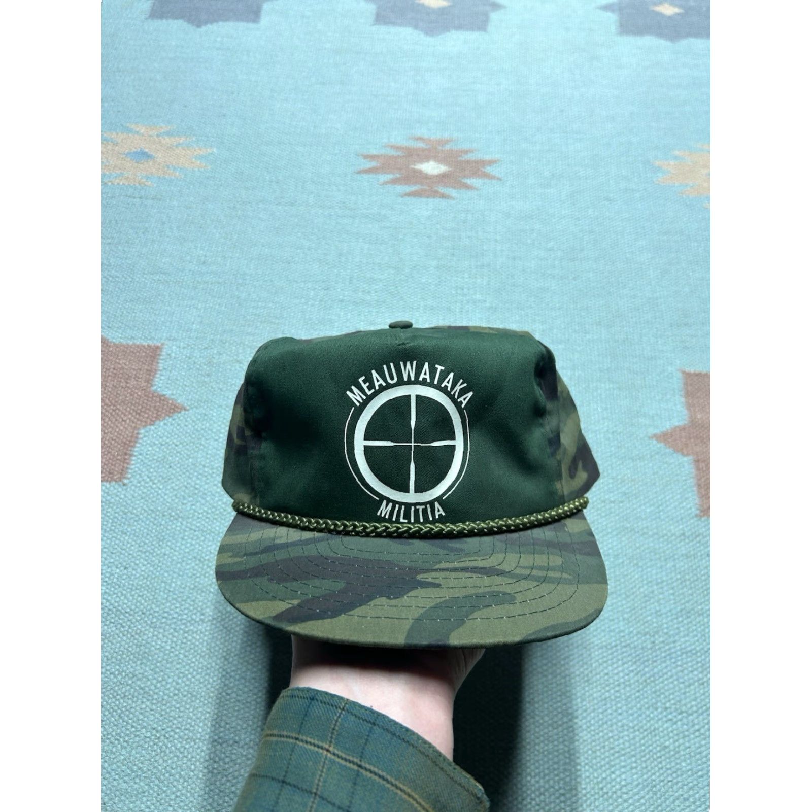 Vintage VINTAGE SnapBack hat camo cap Meauwataka militia Michigan woodland adjustable Size ONE SIZE - 2 Thumbnail