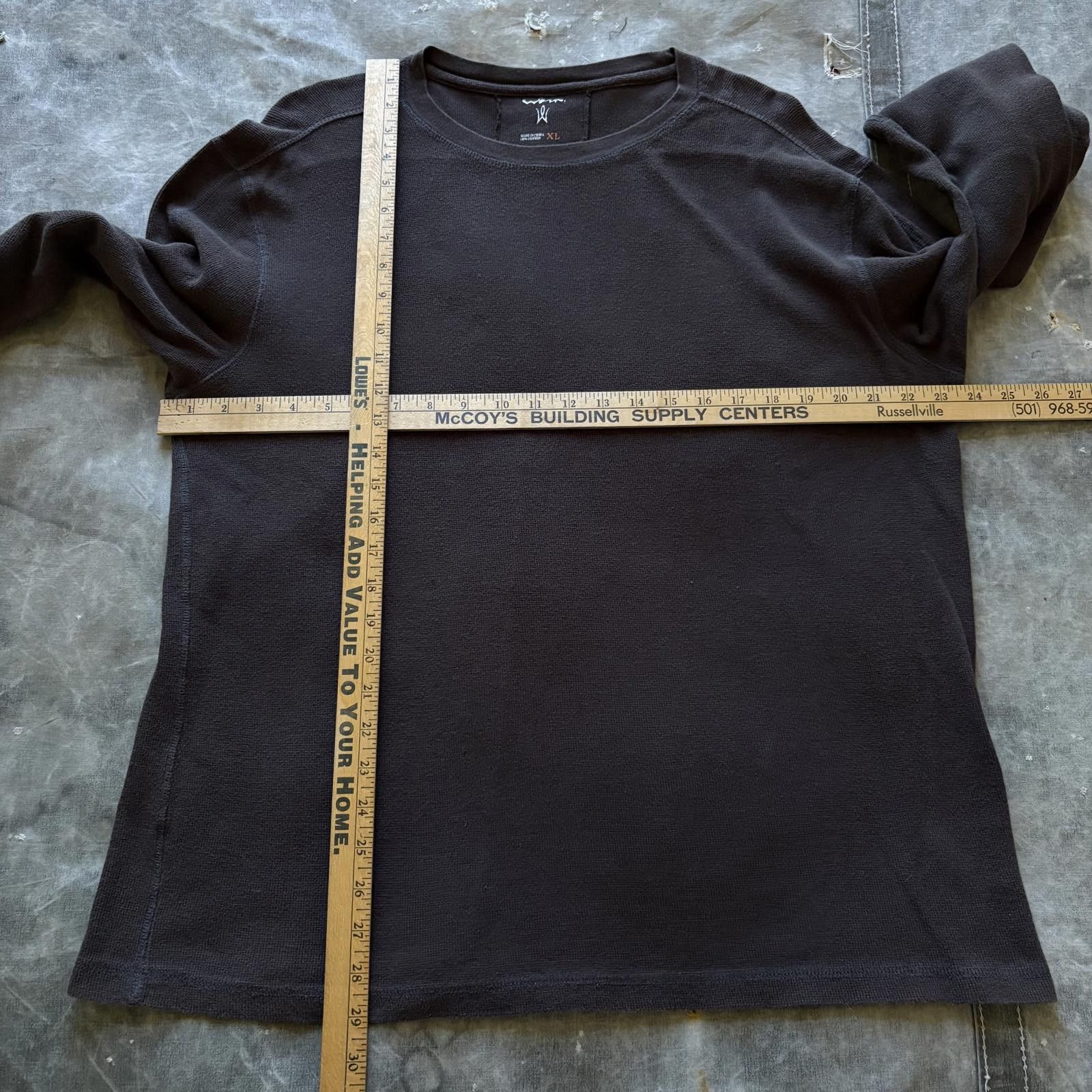 Vintage Vintage Y2K Chocolate Brown Grunge Thermal Waffle Knit Shirt Size US XL / EU 56 / 4 - 3 Thumbnail