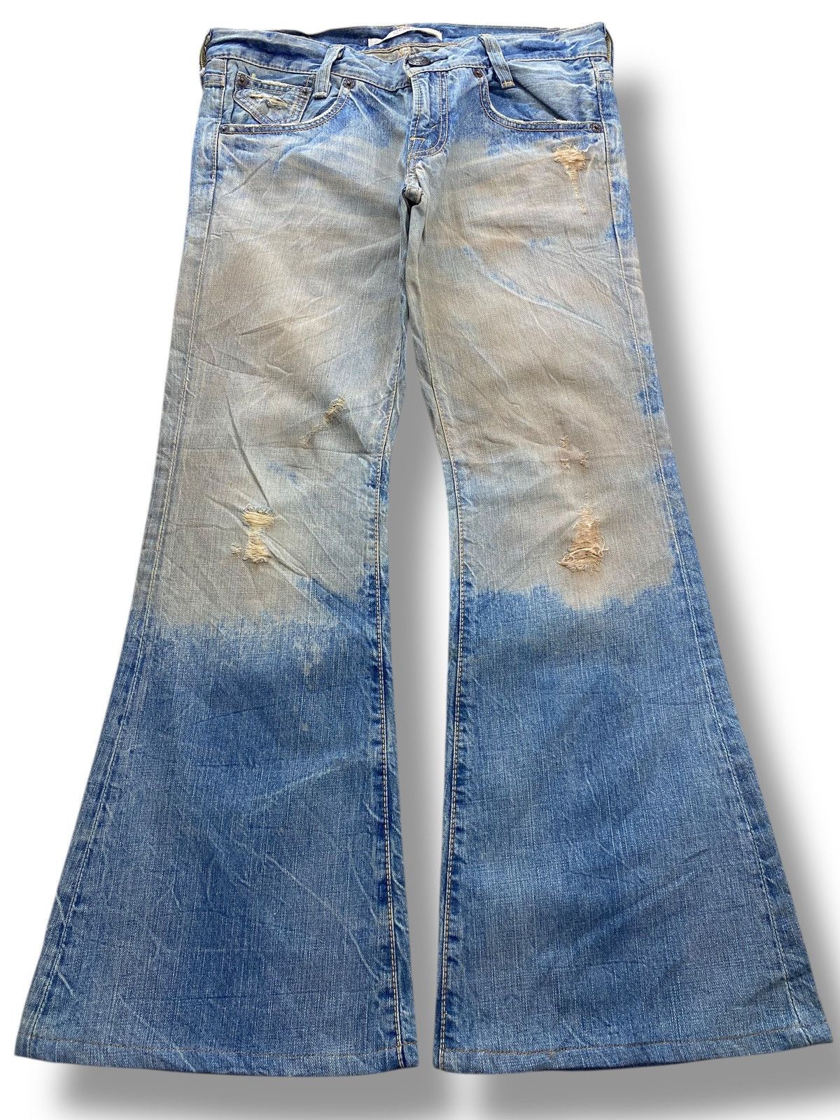 Levi's Levi’s Mud Wash Ripped Boot Cut Style Jeans Size US 33 - 1 Thumbnail