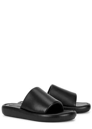 Balenciaga o1y0625 Leather Slippers in Black Size US 7 / IT 37 - 3 Thumbnail