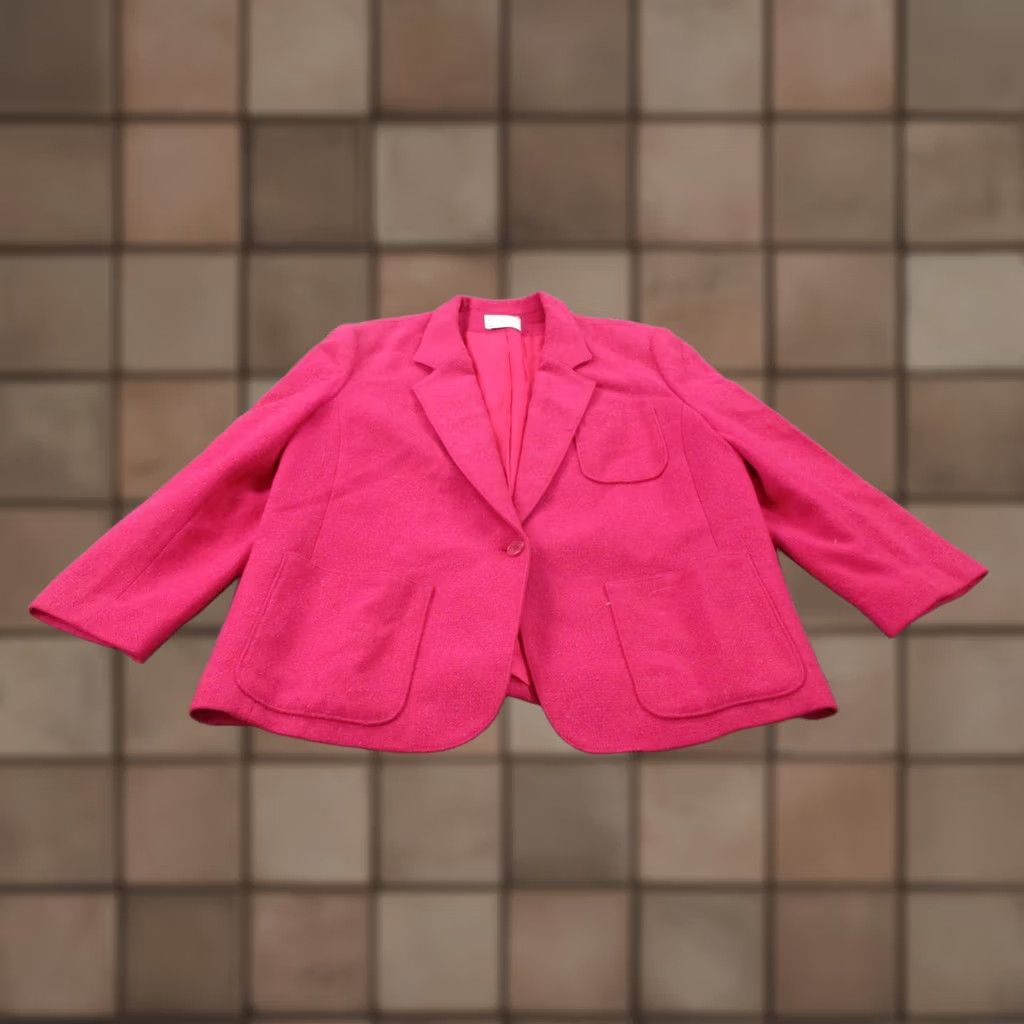 Pendleton VINTAGE Pendleton Jacket Womens Blazer 40 Wool Tweed One-Button Pink Wool USA Made 90s Women Blazer Size S / US 4 / IT 40 - 1 Thumbnail