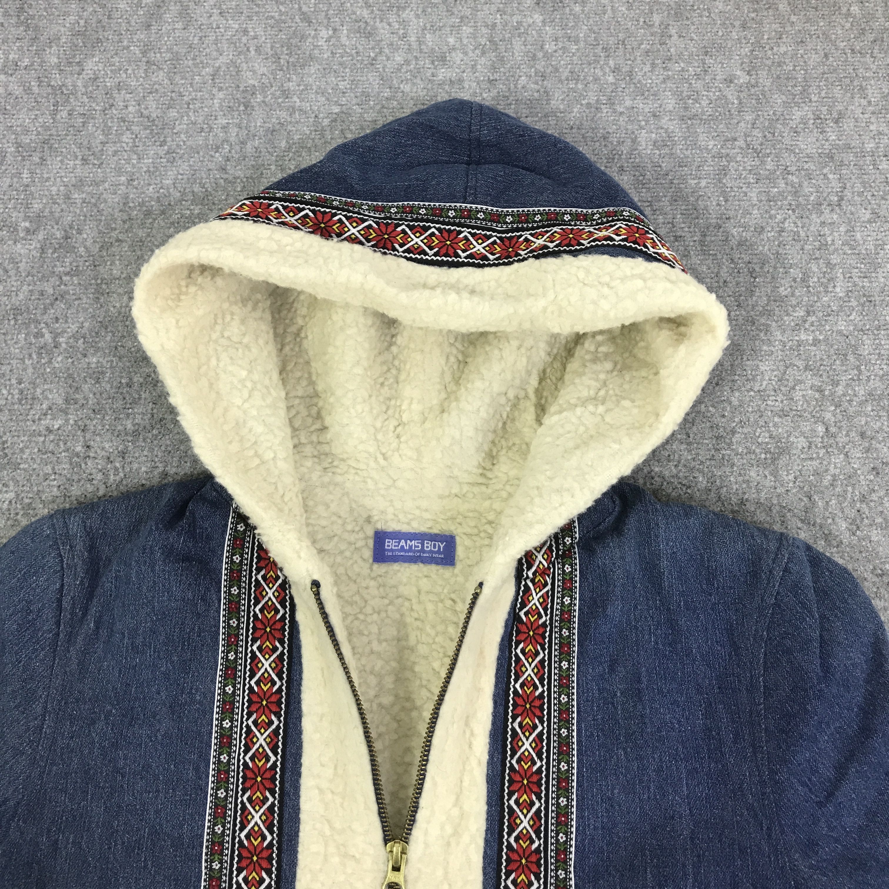 Beams Japan VTG BEAMS BOY SHERPA HOODIE JACKET K82B19 Size US M / EU 48-50 / 2 - 8 Thumbnail