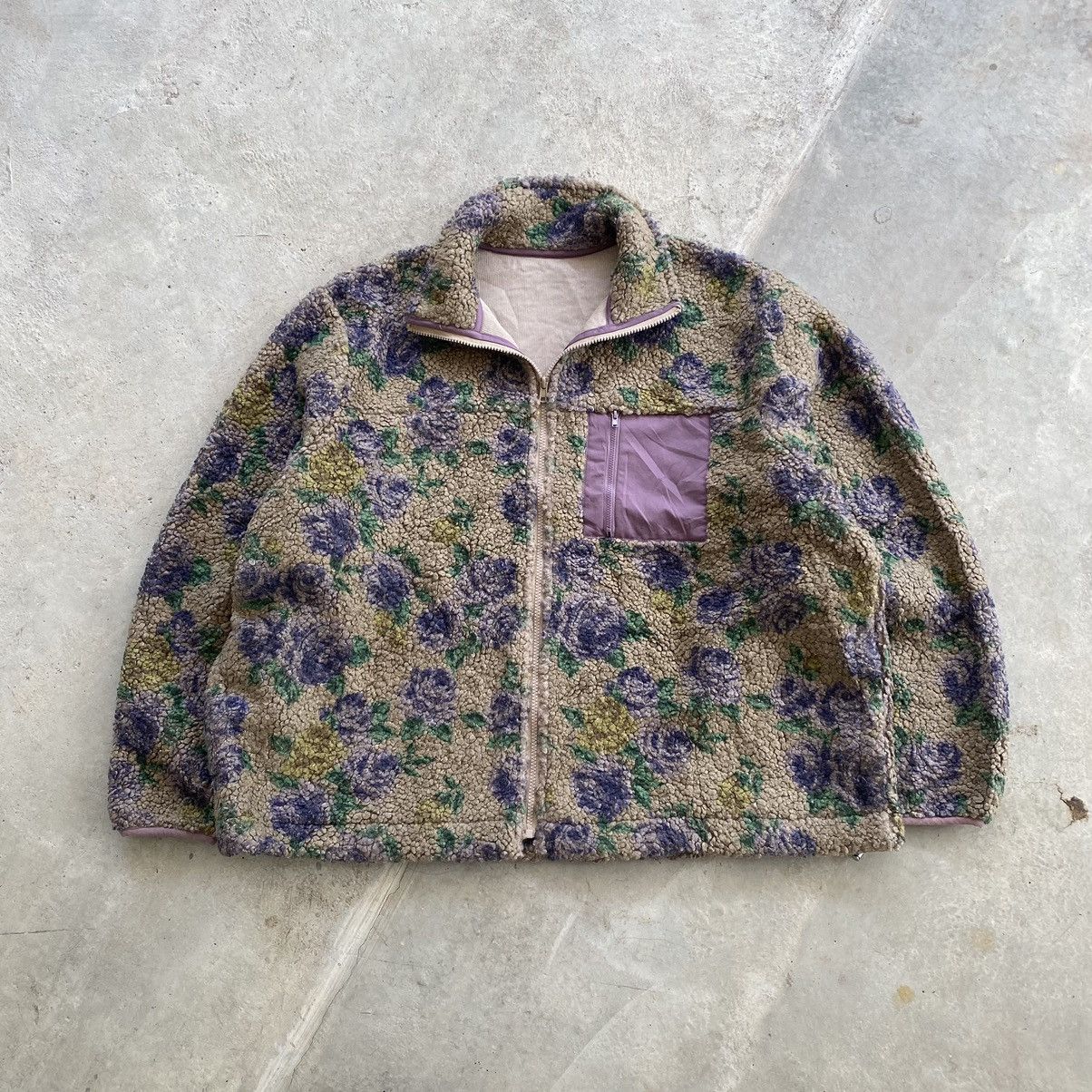 Japanese Brand JOUETIE Flower Multicolor Deep Pile Zipper Sweater Size US M / EU 48-50 / 2 - 1 Thumbnail