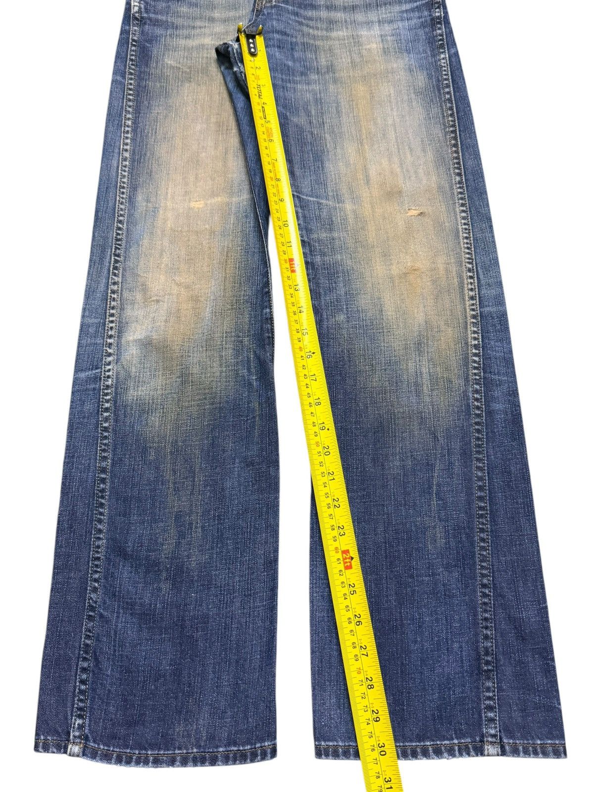 Japanese Brand Vintage Y2K Japan Brand Mud Wash Faded Wide Leg Straight Fit Size US 29 - 12 Thumbnail