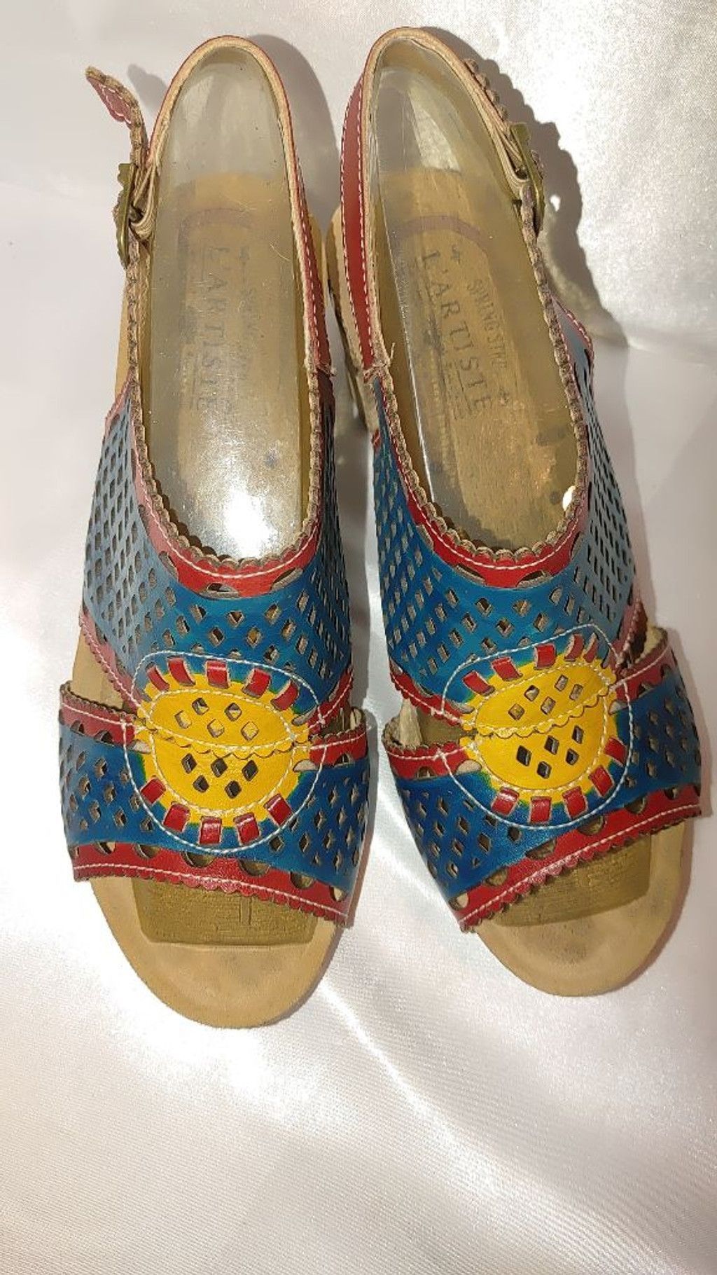 Larose Paris L'Artiste Eclipsing Peep Toe Leather Sandal Size 40 Size US 10 / IT 40 - 5 Thumbnail