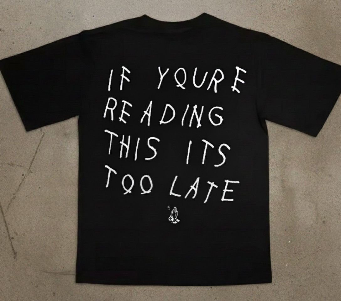 Other Street Retro Too Late To Read High Quality Black T-Shirt Size US XXL / EU 58 / 5 - 1 Thumbnail