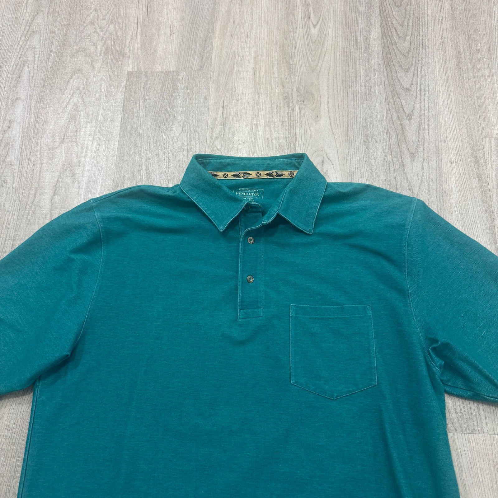 Pendleton Pendleton Polo Shirt Men's Extra Large XL Teal Solid Size US XL / EU 56 / 4 - 2 Thumbnail
