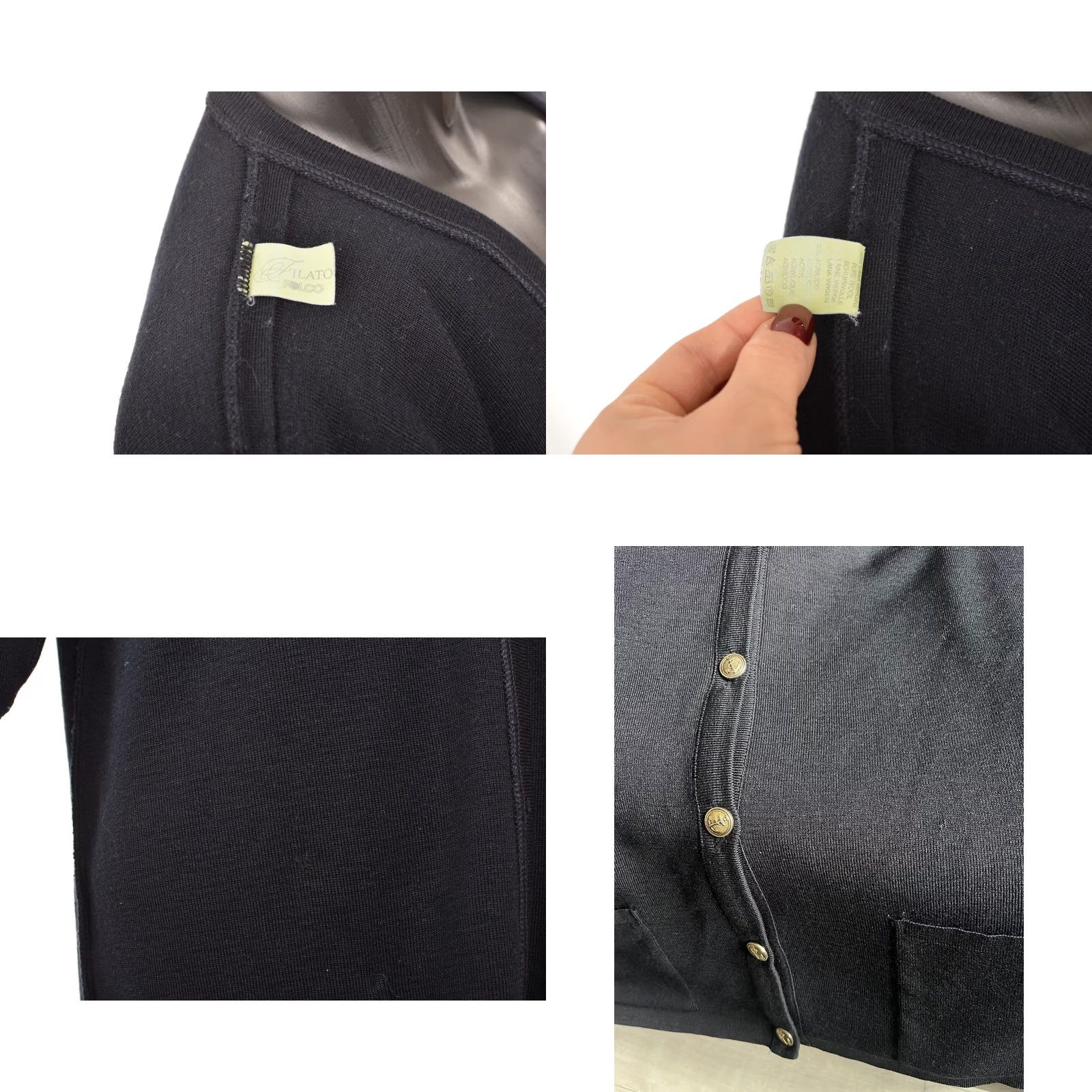 Vintage DDP Unisex Royal Mer Bretagne Wool Acrylic Blend Cardigan Sweater L Mens Womens Black Size L / US 10 / IT 46 - 8 Thumbnail