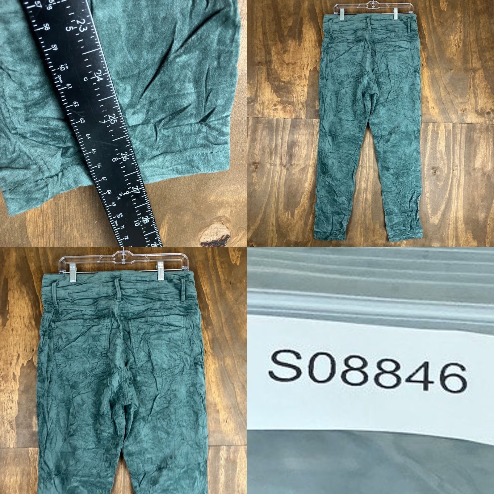Ann Taylor Ann Taylor Womens Pants Green Velvet Curvy Fit High Rise Skinny Stretch 12 Size 24" / US 00 / IT 34 - 8 Thumbnail