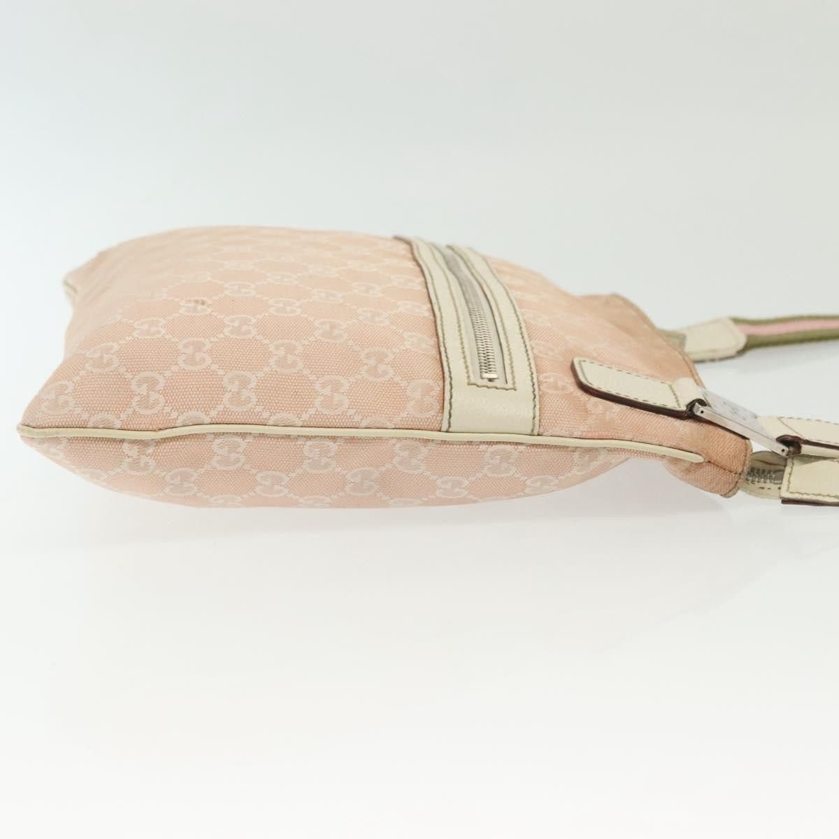 Gucci GUCCI GG Canvas Sherry Line Shoulder Bag Pink Silver Khaki Size ONE SIZE - 4 Thumbnail