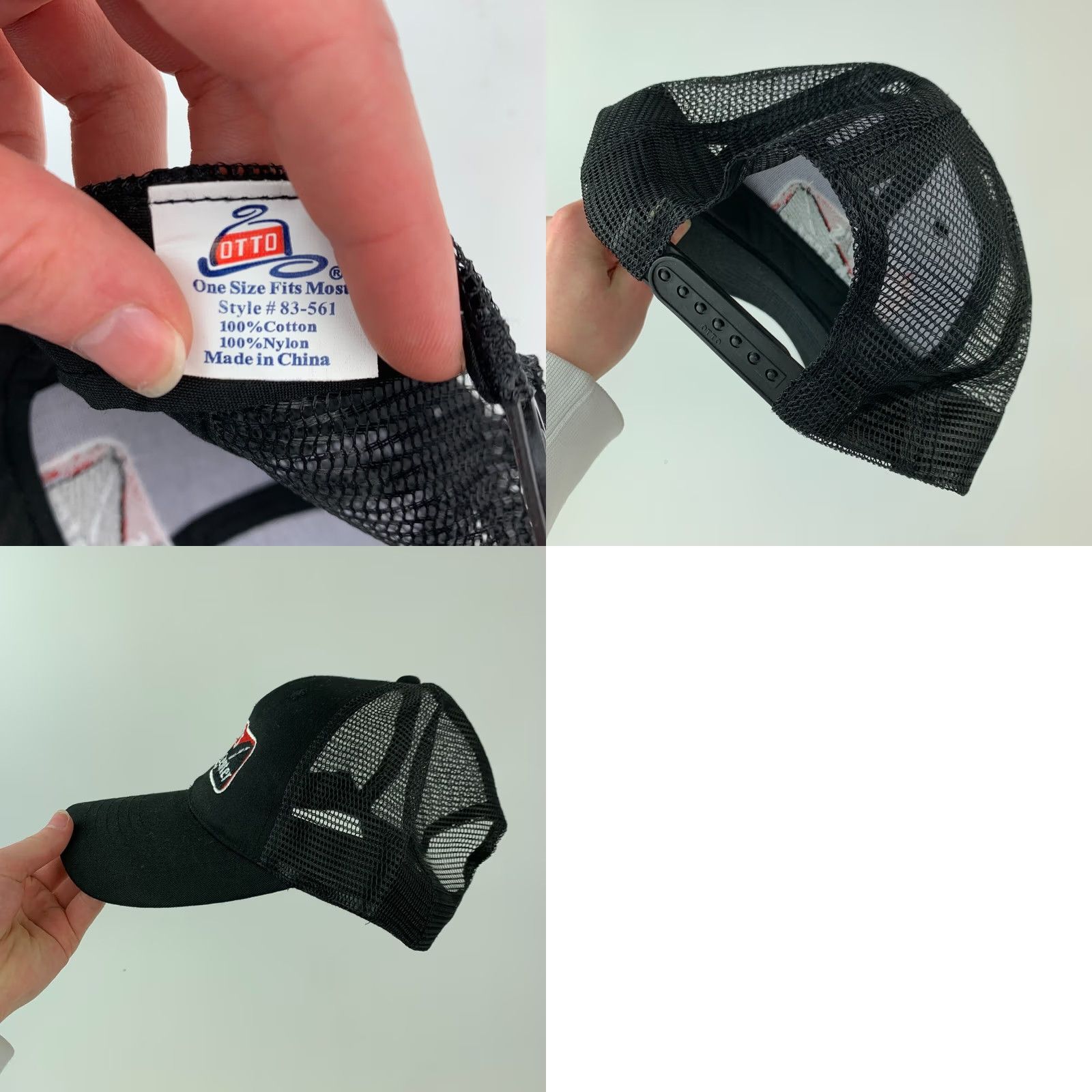 Vintage Hoyt's Truck Center Black Red Cotton Snapback Trucker Hat Cap Hat Mens One Size Black Cotton Solid Trucker Hat Cap Size ONE SIZE - 8 Thumbnail