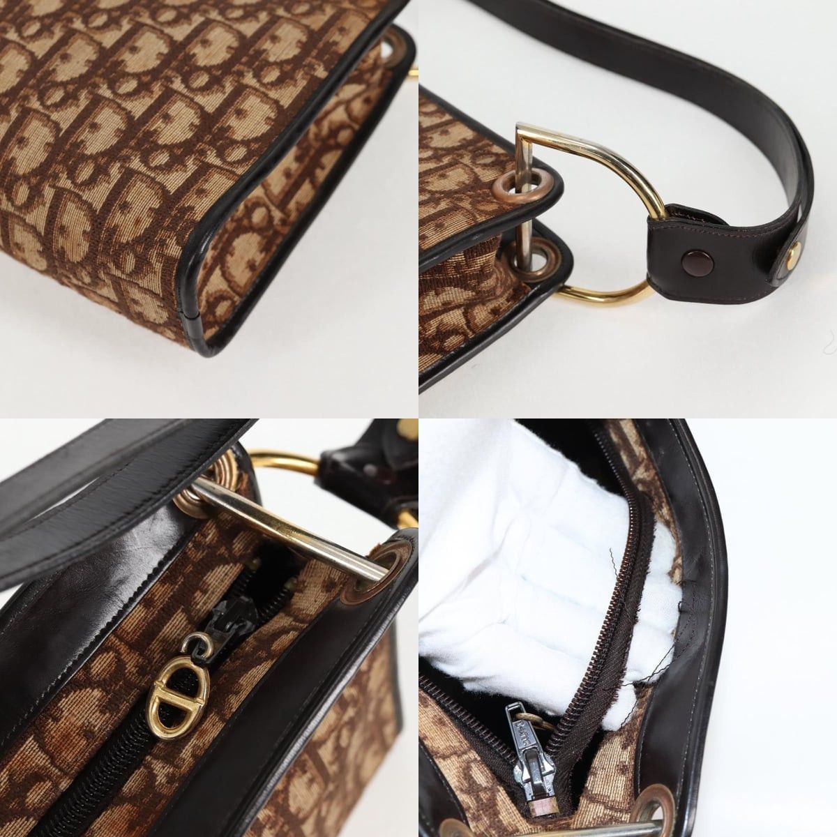 Dior DIOR Trotter Canvas Shoulder Bag Brown Gold Size ONE SIZE - 11 Thumbnail