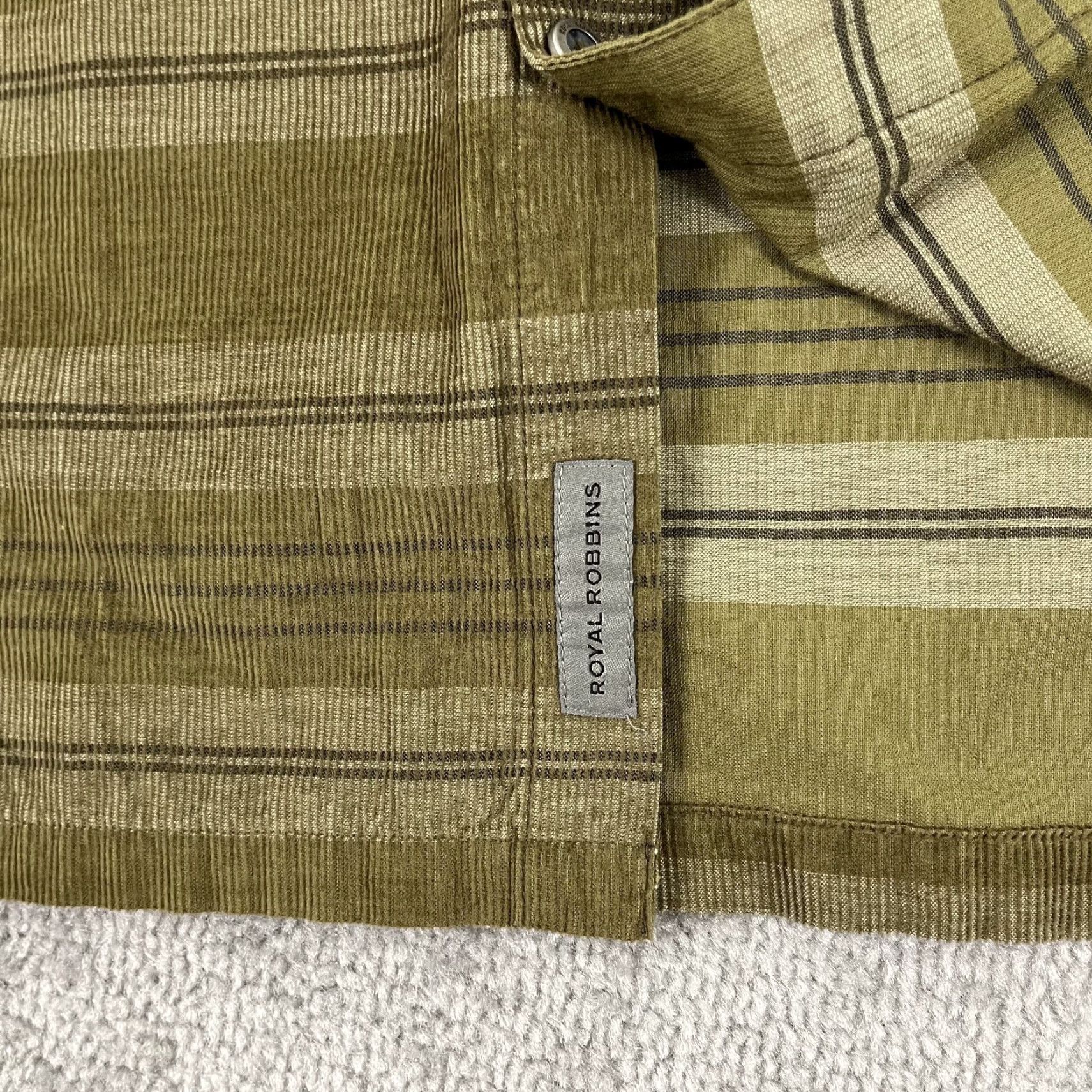 Royal Robbins Royal Robbins Shirt Mens Large Brown Green Striped Corduroy Button Up Hiking Size US L / EU 52-54 / 3 - 6 Thumbnail