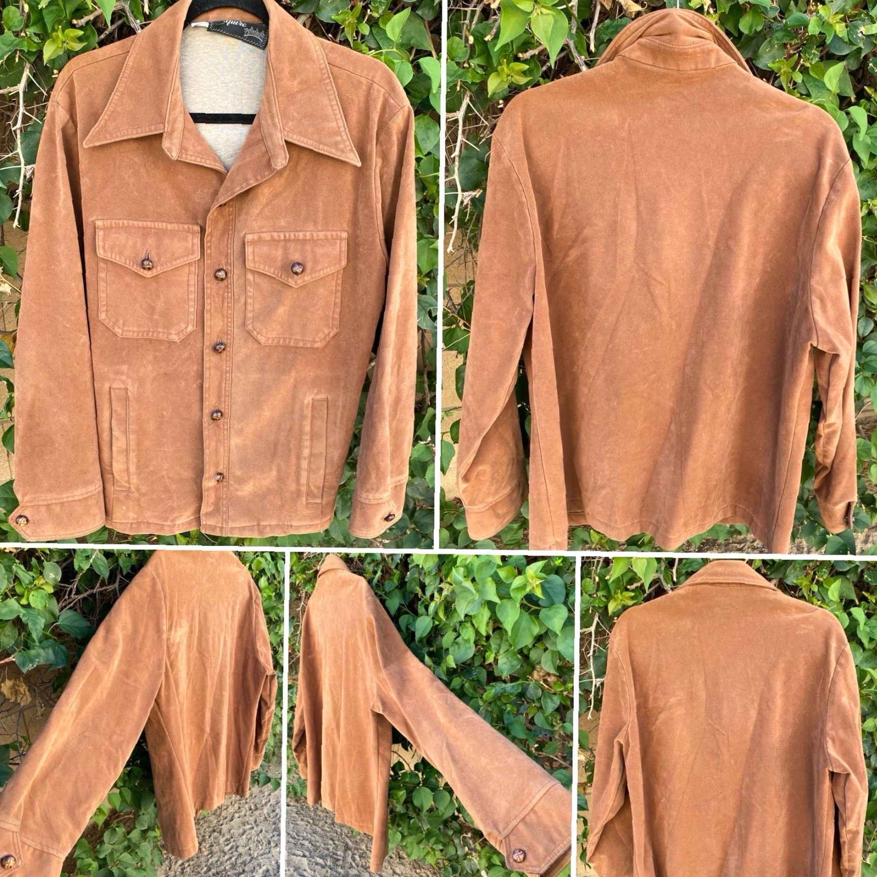Vintage VINTAGE English Squier Jacket Shirt Shacket Western Cowboy Hippie Suede Look Brown XL Men Size US XL / EU 56 / 4 - 2 Thumbnail