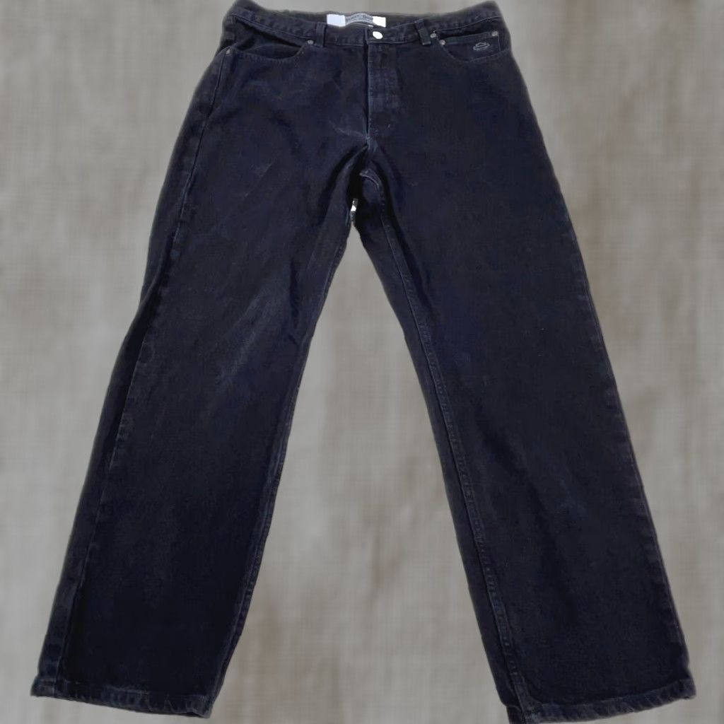 Harley Davidson Vintage Harley-Davidson Jeans Men 38x30 Relaxed Fit Straight Leg Black Denim 5-Pocket Belt Loops Charcoal Wash Comfortable Classic American Y2K Mens Size US 38 / EU 54 - 1 Thumbnail