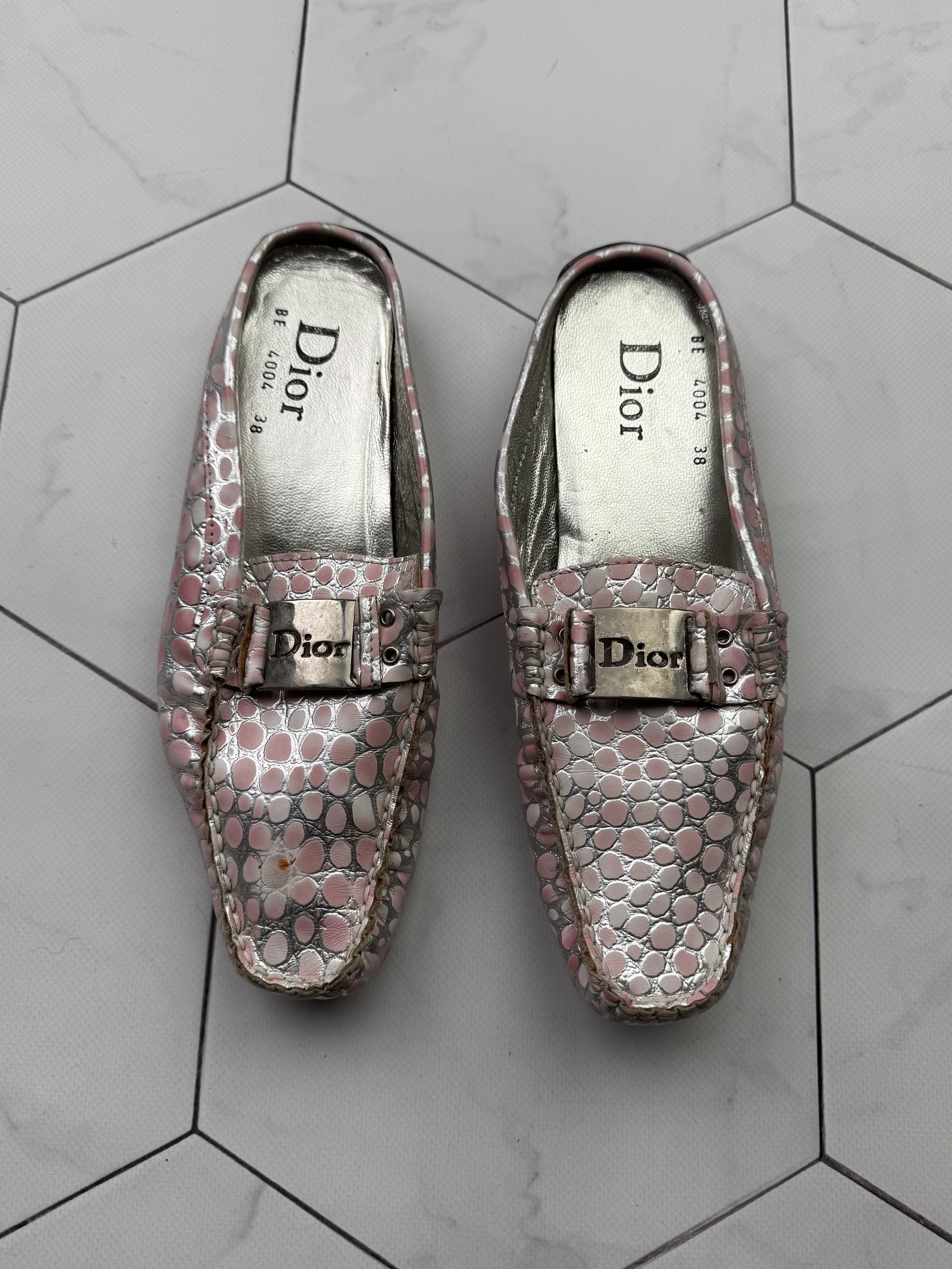 Christian Dior Monsieur Dior Vintage Leather Flats (B265) Size US 8 / IT 38 - 3 Thumbnail