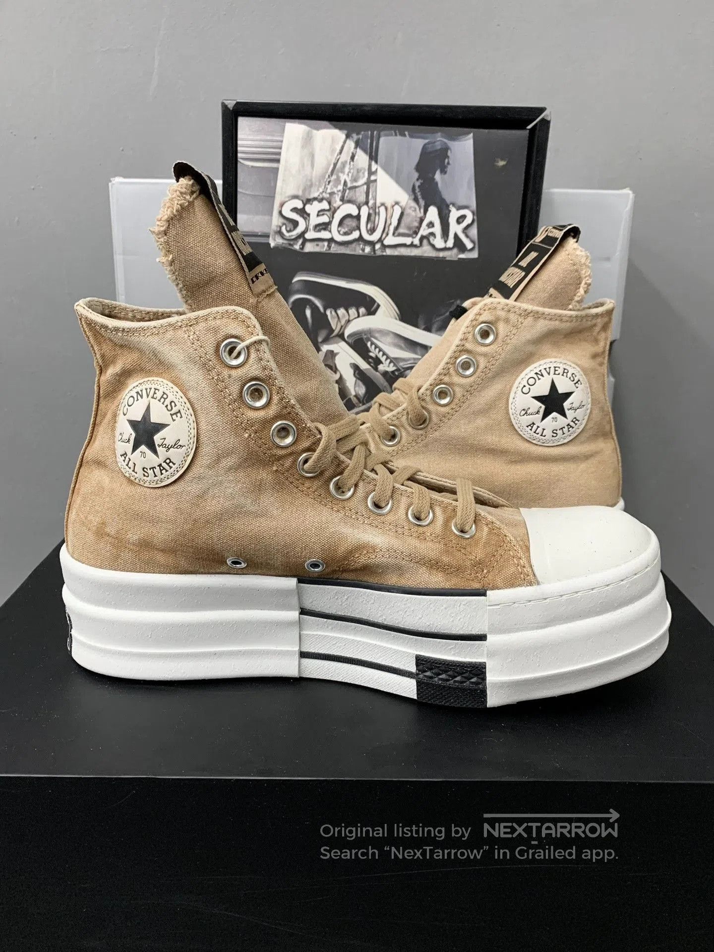 Rick Owens Drkshdw Rick Owens Converse High-Top Platform Sneakers. Size US 7 / EU 40 - 5 Thumbnail