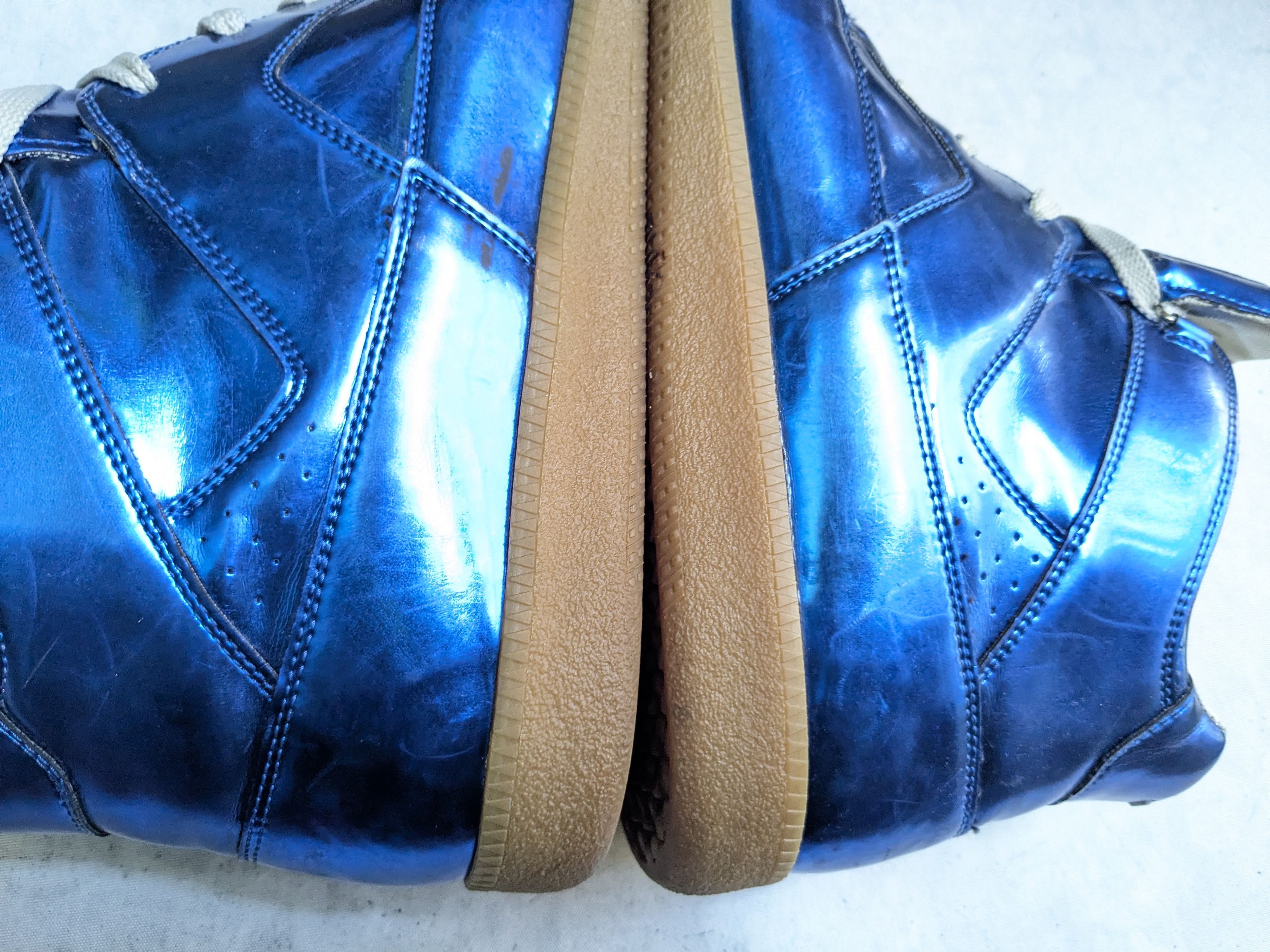 Maison Margiela Maison Margiela High Top Sneakers Blue 12 45 Leather Size US 12 / EU 45 - 10 Thumbnail