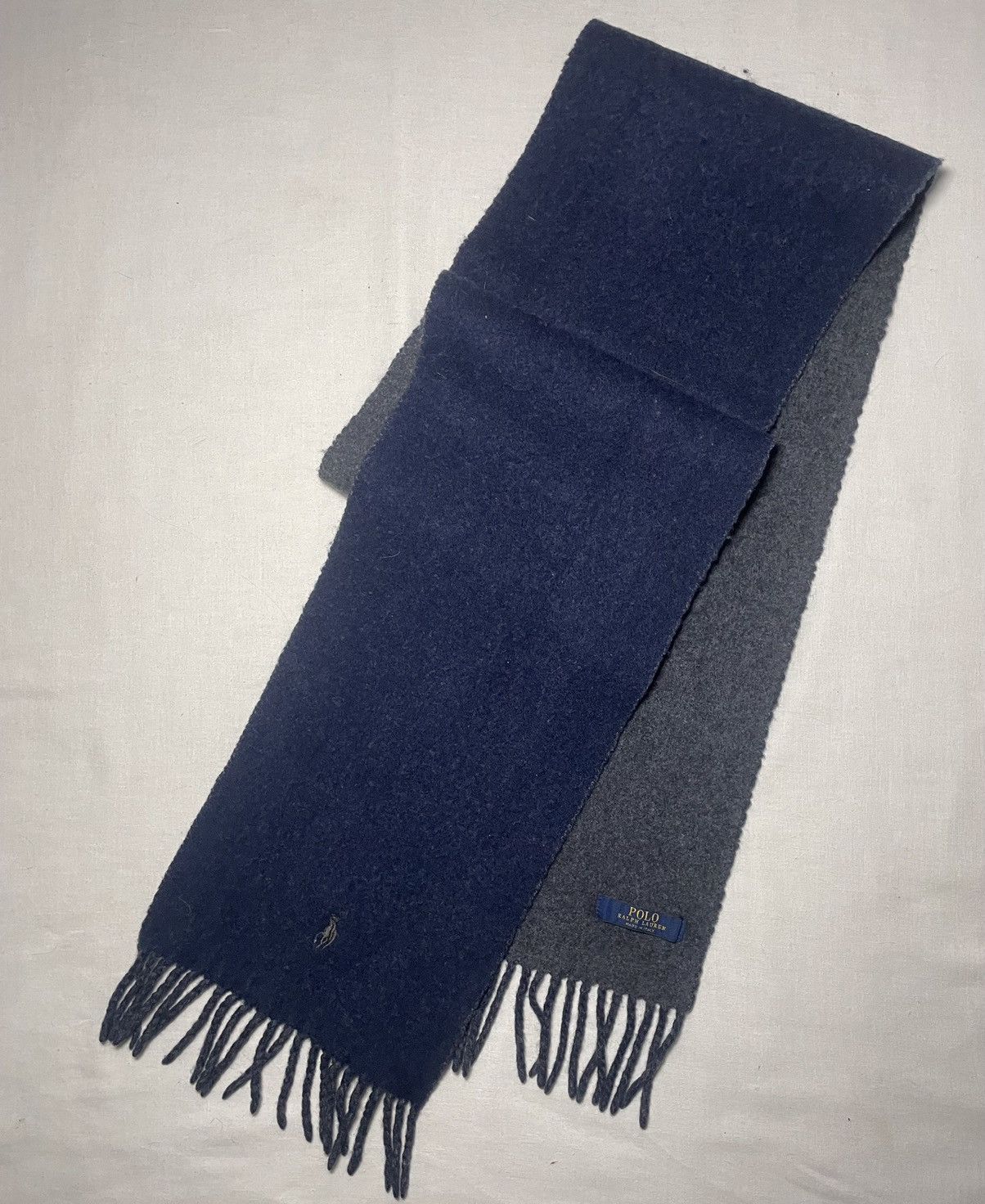 Polo Ralph Lauren × Ralph Lauren Polo Ralph Lauren navy grey wool scarf Size ONE SIZE - 5 Thumbnail