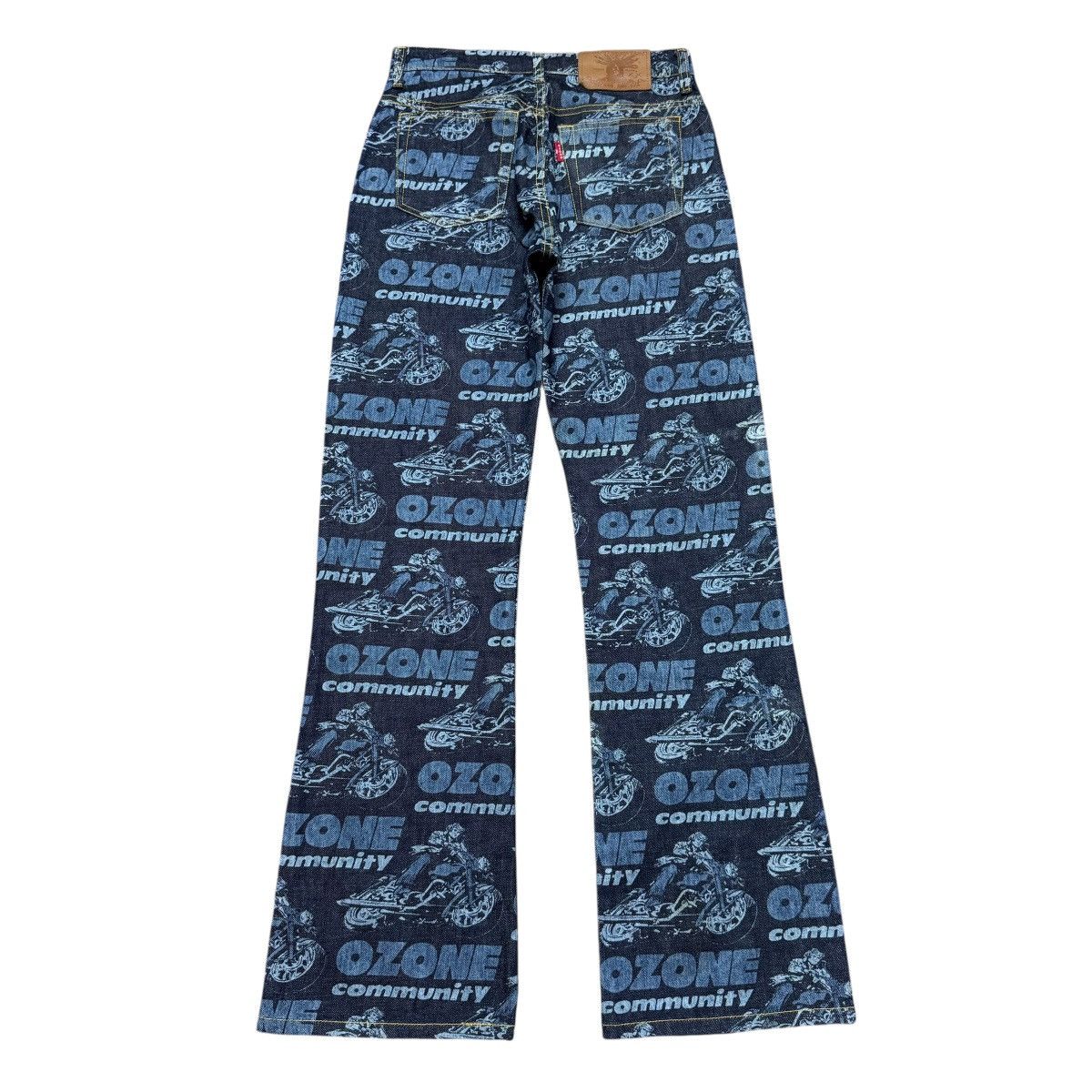 Hysteric Glamour OZONE COMMUNITY Motorcycle Print Denim Flare Jeans Size US 28 / EU 44 - 1 Thumbnail