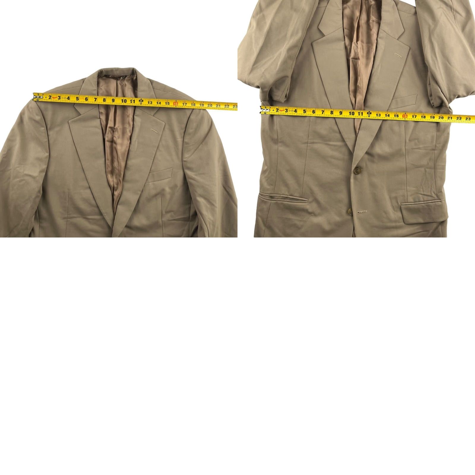 Paul Stuart VINTAGE Paul Stuart Blazer Jacket Mens Tan Wool 2-Button Notch Lapel Long 41 Long Brown solid Vintage Condition? Size 40R - 8 Thumbnail