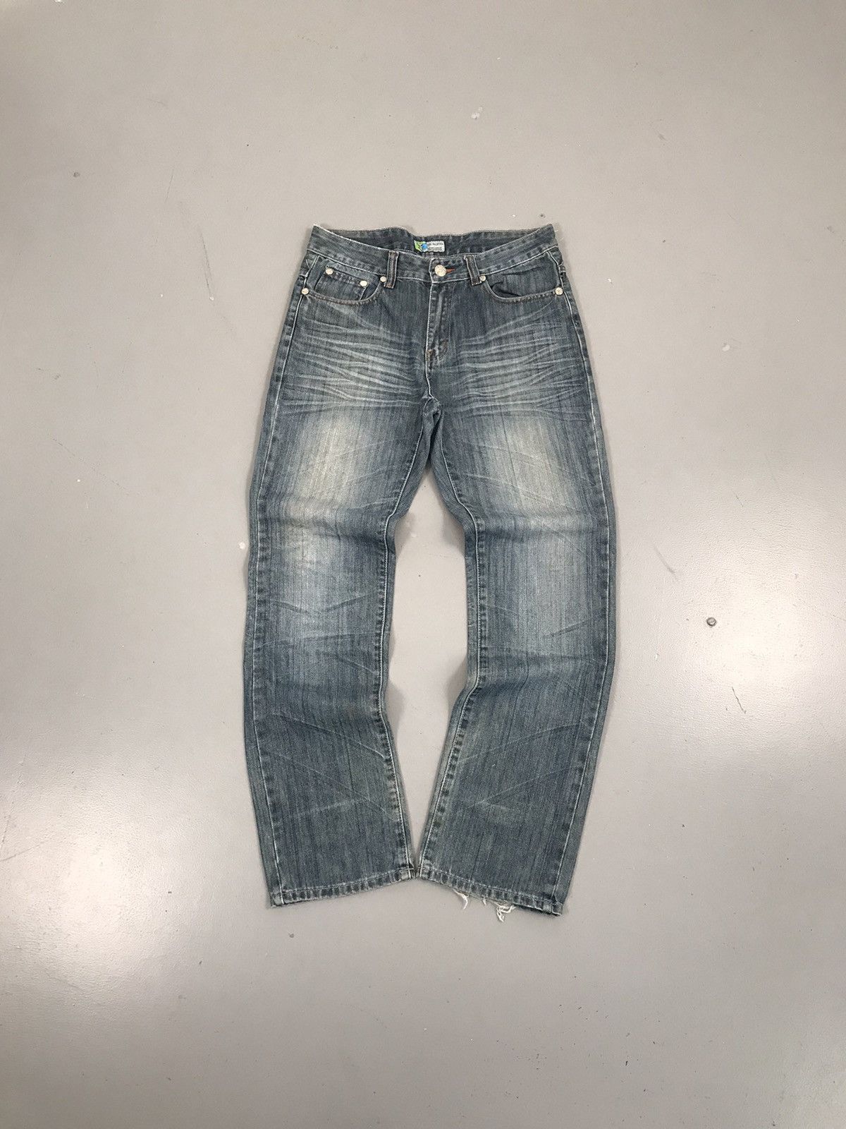 Vintage Y2K vintage popul arclothes crazy pocket embroidery denim Size US 33 - 1 Thumbnail