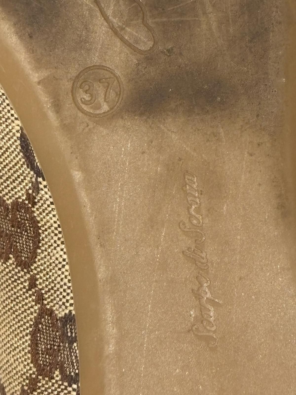 Gucci Gucci - Brown GG Canvas Ballet Flats with Horsebit Detail Size US 7.5 / IT 37.5 - 9 Thumbnail