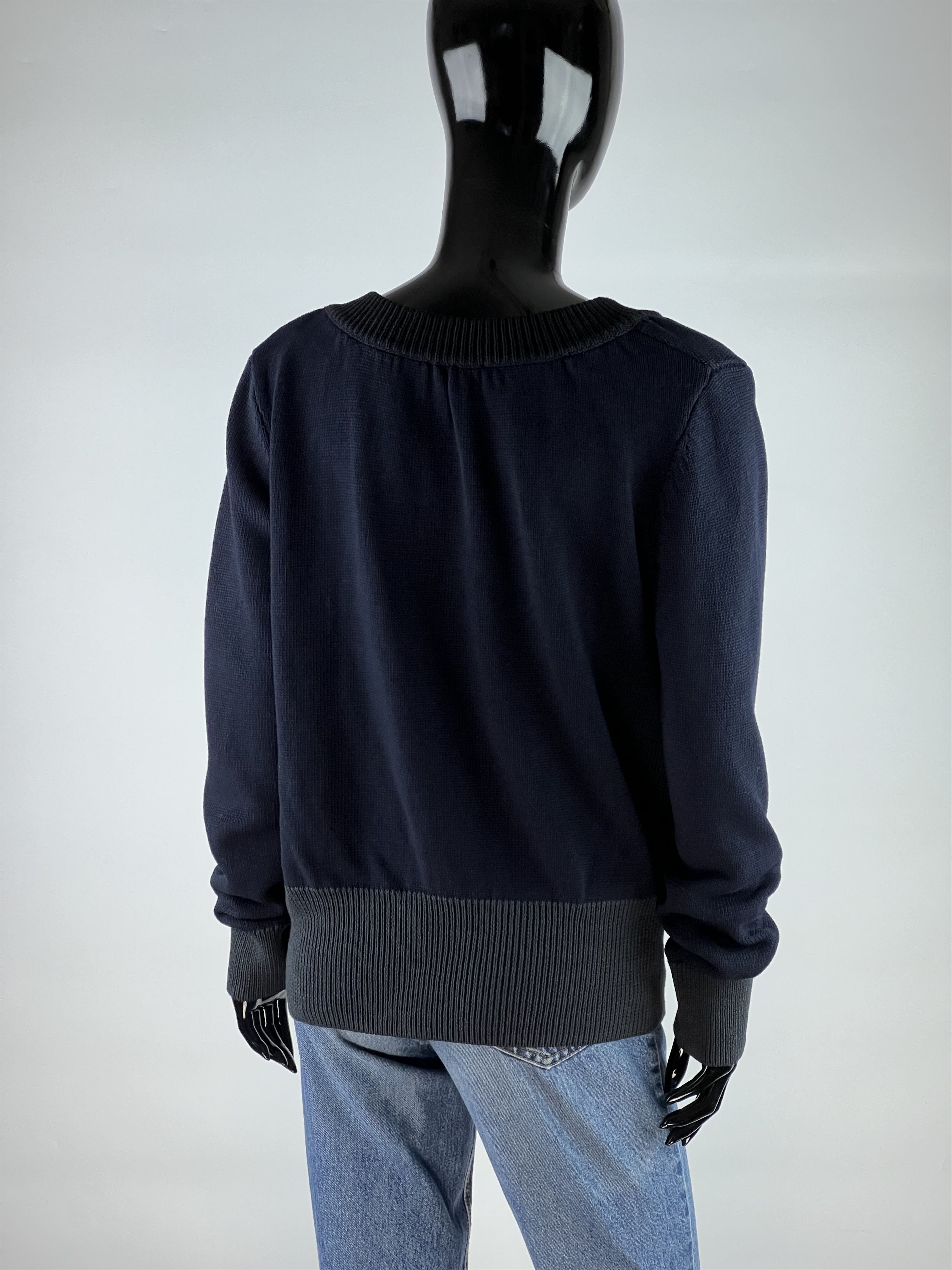 Cos COS Women's Navy Blue Gray Button Sweater Size M Size M / US 6-8 / IT 42-44 - 2 Thumbnail