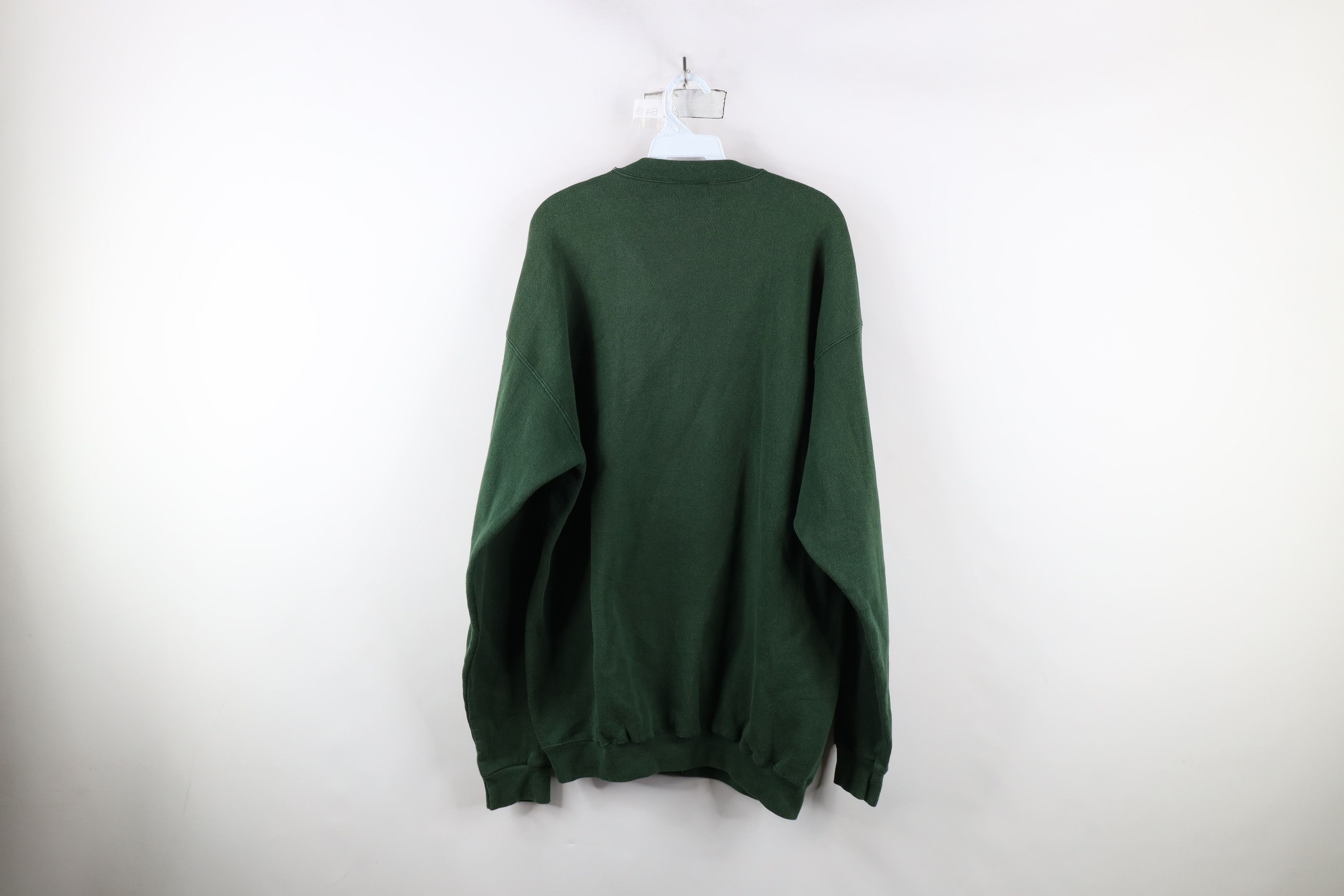 Vintage Vintage 90s Streetwear Blank Crewneck Sweatshirt Green USA Size US XL / EU 56 / 4 - 10 Thumbnail