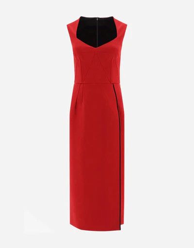 Dolce & Gabbana o1y0825 Sleeveless Midi Dress in Red Size XS / US 0-2 / IT 36-38 - 1 Thumbnail