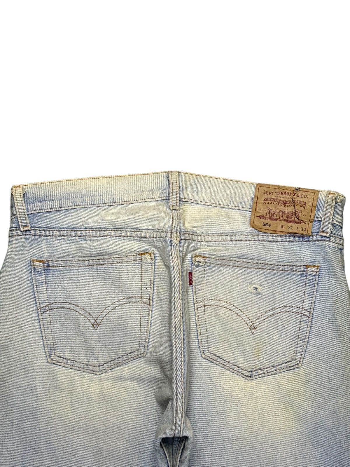 Levi's Vintage 90s Levis 554 Light Mud Wash Bootcut Flare Jeans Size US 35 - 8 Thumbnail