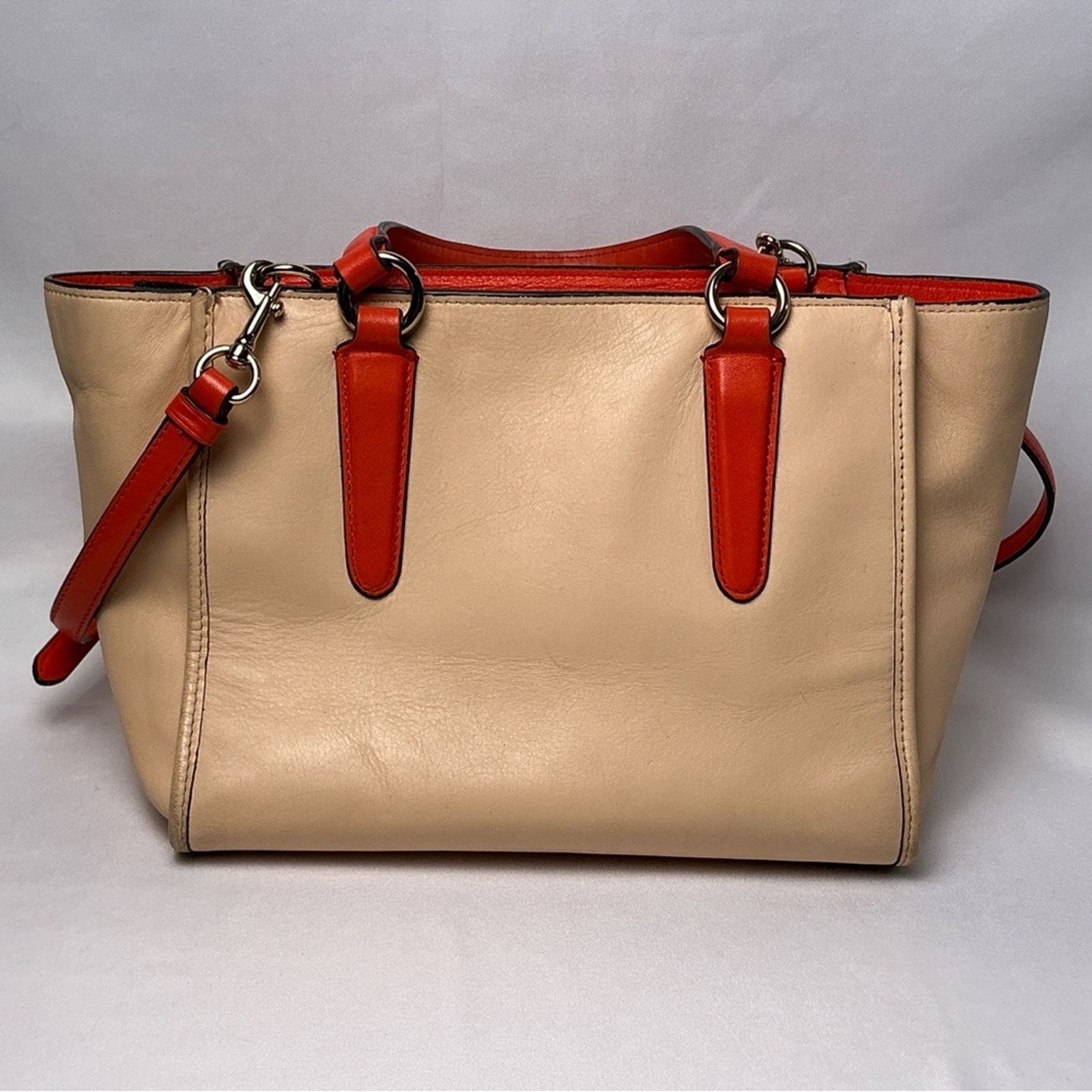 Coach Coach Mini Crosby Carryall 2 Tone Apricot/Coral Leather Size ONE SIZE - 5 Thumbnail