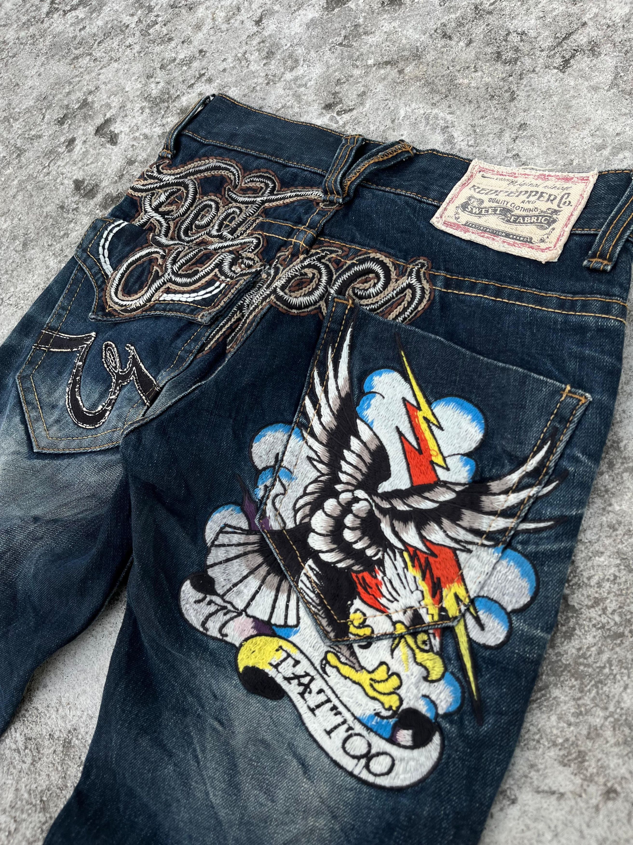 Ed Hardy × Japanese Brand Ed Hardy X Red Pepper Flared Jeans