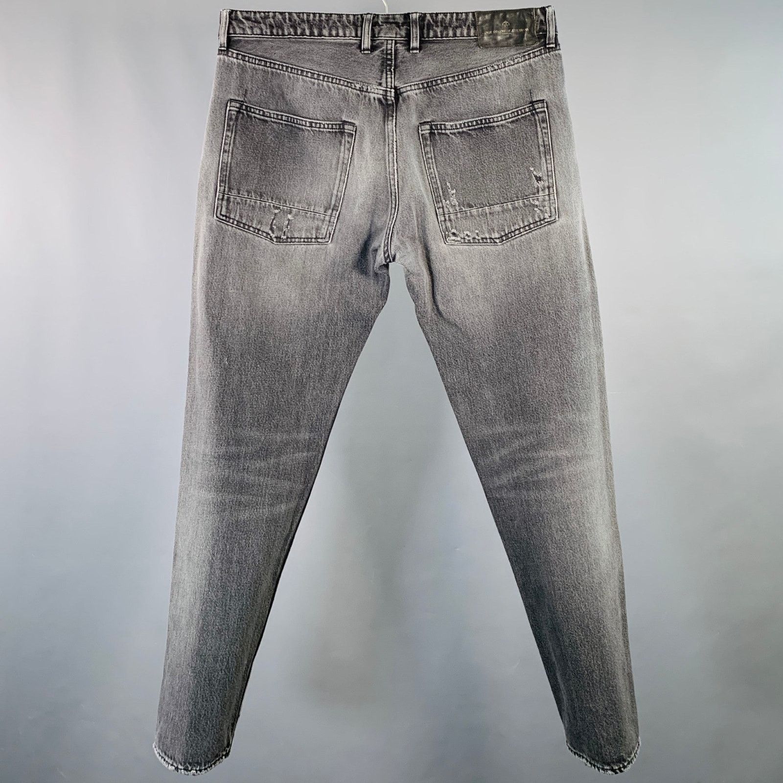 Golden Goose GOLDEN GOOSE Size M Grey Cotton Tapered Distressed Jeans Size 32" / US 10 / IT 46 - 3 Thumbnail